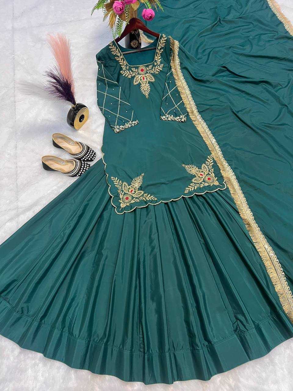 Ynf Crepe Silk KESH528 448 Suits & Dresses Wedding Collections Festive Collections Wholesale Embroidery Suits Ladies Silk Suit Zari Work Suit Manufacturer