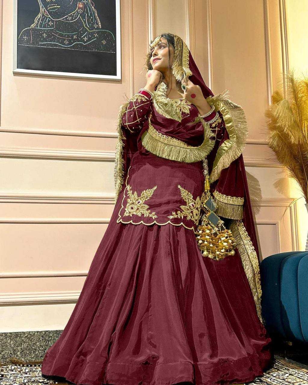 Ynf Crepe Silk KESH528 448 Suits & Dresses Wedding Collections Festive Collections Wholesale Embroidery Suits Ladies Silk Suit Zari Work Suit Manufacturer