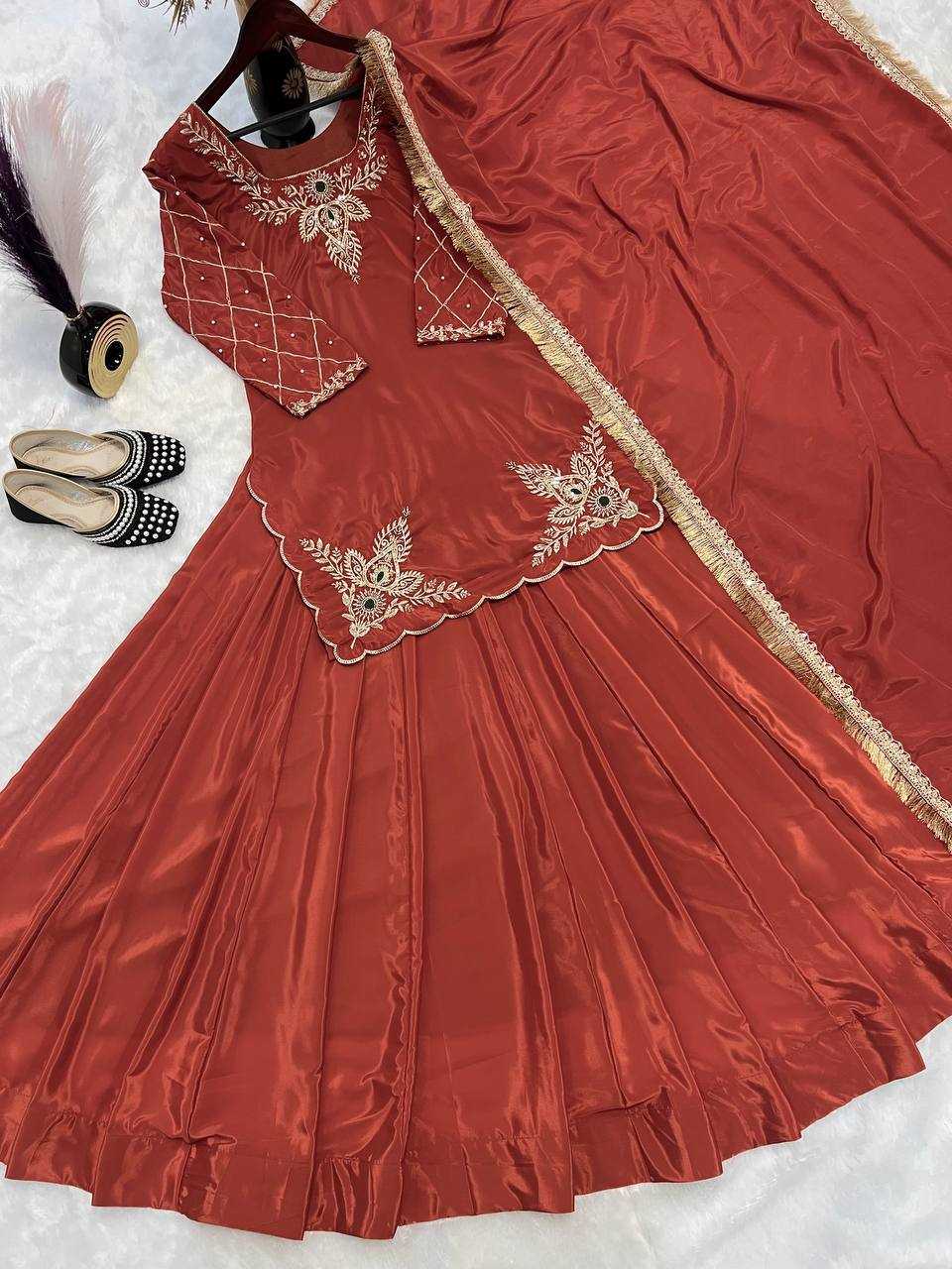 Ynf Crepe Silk KESH528 448 Suits & Dresses Wedding Collections Festive Collections Wholesale Embroidery Suits Ladies Silk Suit Zari Work Suit Manufacturer