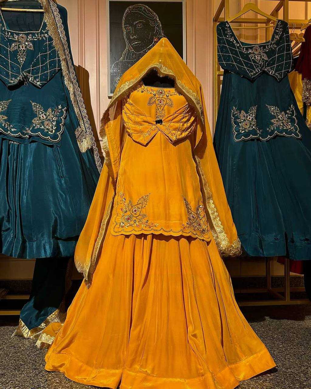 Ynf Crepe Silk KESH528 448 Suits & Dresses Wedding Collections Festive Collections Wholesale Embroidery Suits Ladies Silk Suit Zari Work Suit Manufacturer