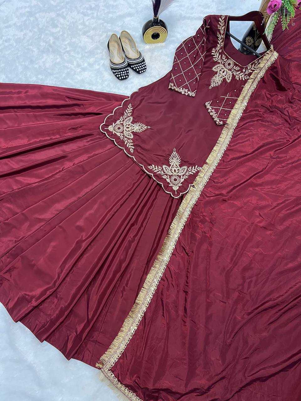 Ynf Crepe Silk KESH528 448 Suits & Dresses Wedding Collections Festive Collections Wholesale Embroidery Suits Ladies Silk Suit Zari Work Suit Manufacturer