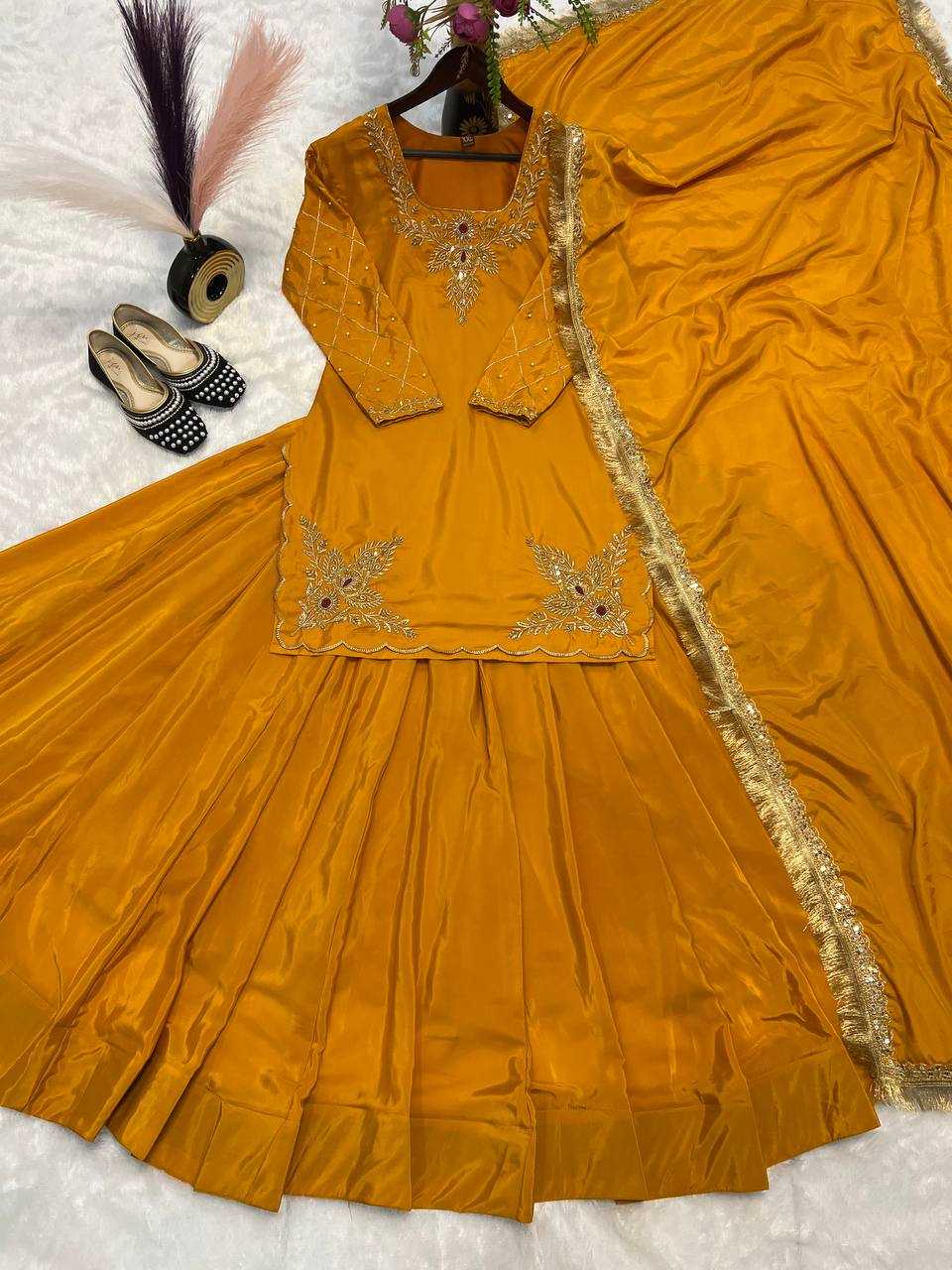 Ynf Crepe Silk KESH528 448 Suits & Dresses Wedding Collections Festive Collections Wholesale Embroidery Suits Ladies Silk Suit Zari Work Suit Manufacturer