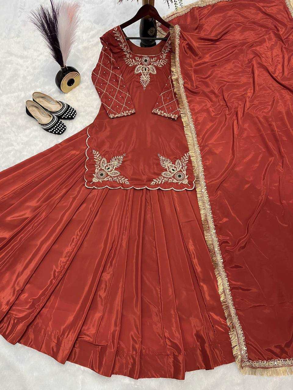 Ynf Crepe Silk KESH528 448 Suits & Dresses Wedding Collections Festive Collections Wholesale Embroidery Suits Ladies Silk Suit Zari Work Suit Manufacturer