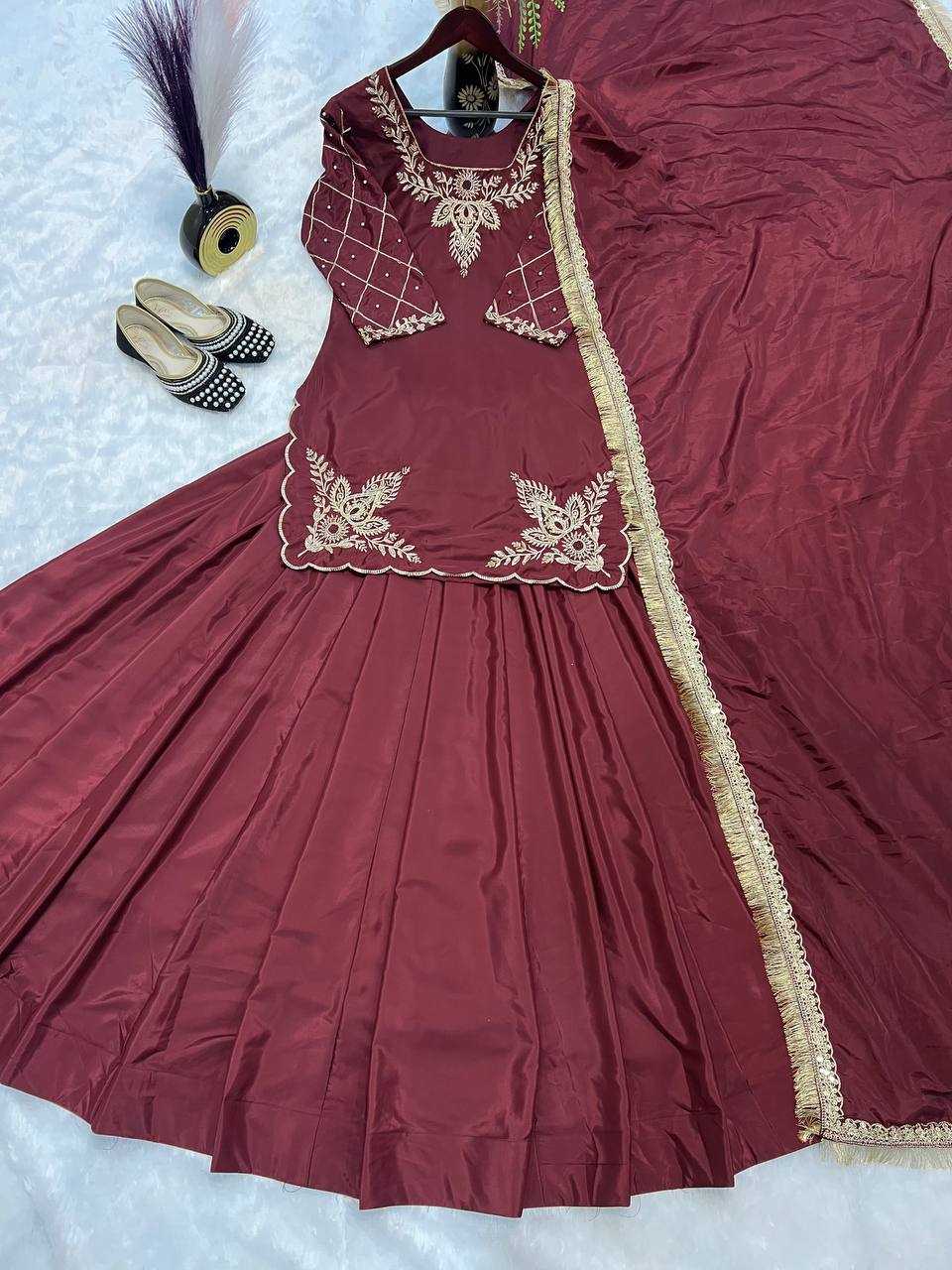 Ynf Crepe Silk KESH528 448 Suits & Dresses Wedding Collections Festive Collections Wholesale Embroidery Suits Ladies Silk Suit Zari Work Suit Manufacturer