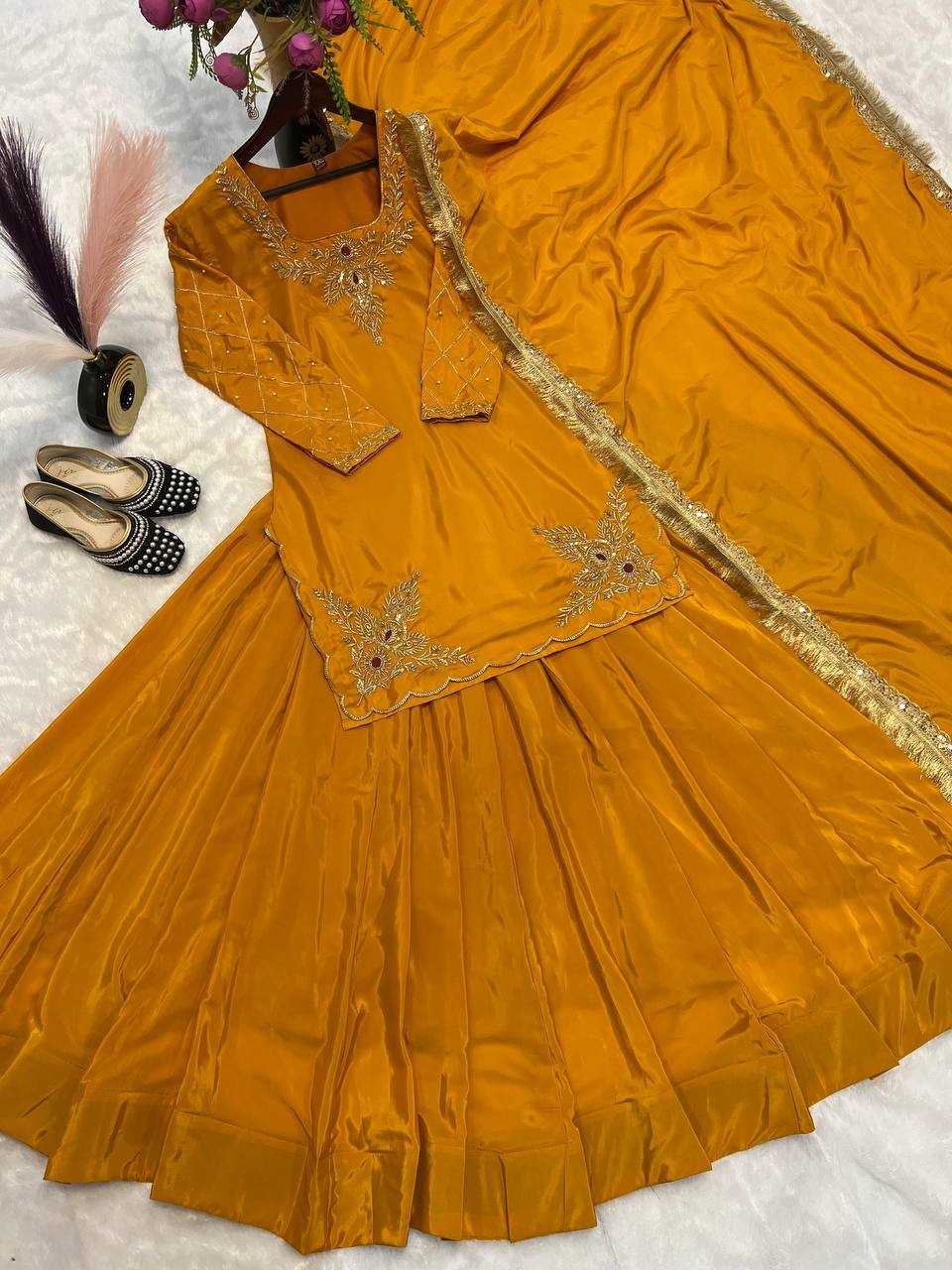 Ynf Crepe Silk KESH528 448 Suits & Dresses Wedding Collections Festive Collections Wholesale Embroidery Suits Ladies Silk Suit Zari Work Suit Manufacturer