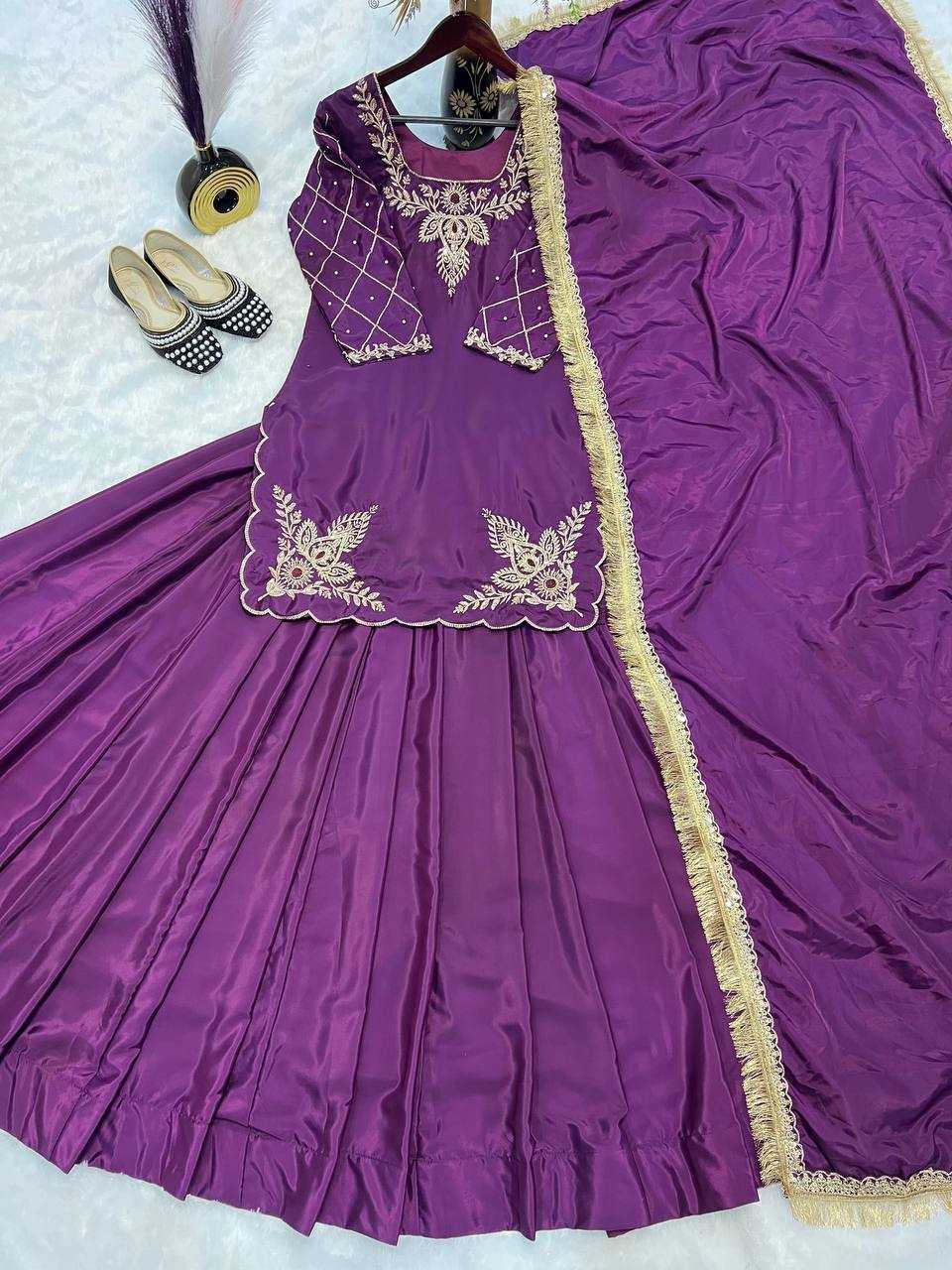 Ynf Crepe Silk KESH528 448 Suits & Dresses Wedding Collections Festive Collections Wholesale Embroidery Suits Ladies Silk Suit Zari Work Suit Manufacturer