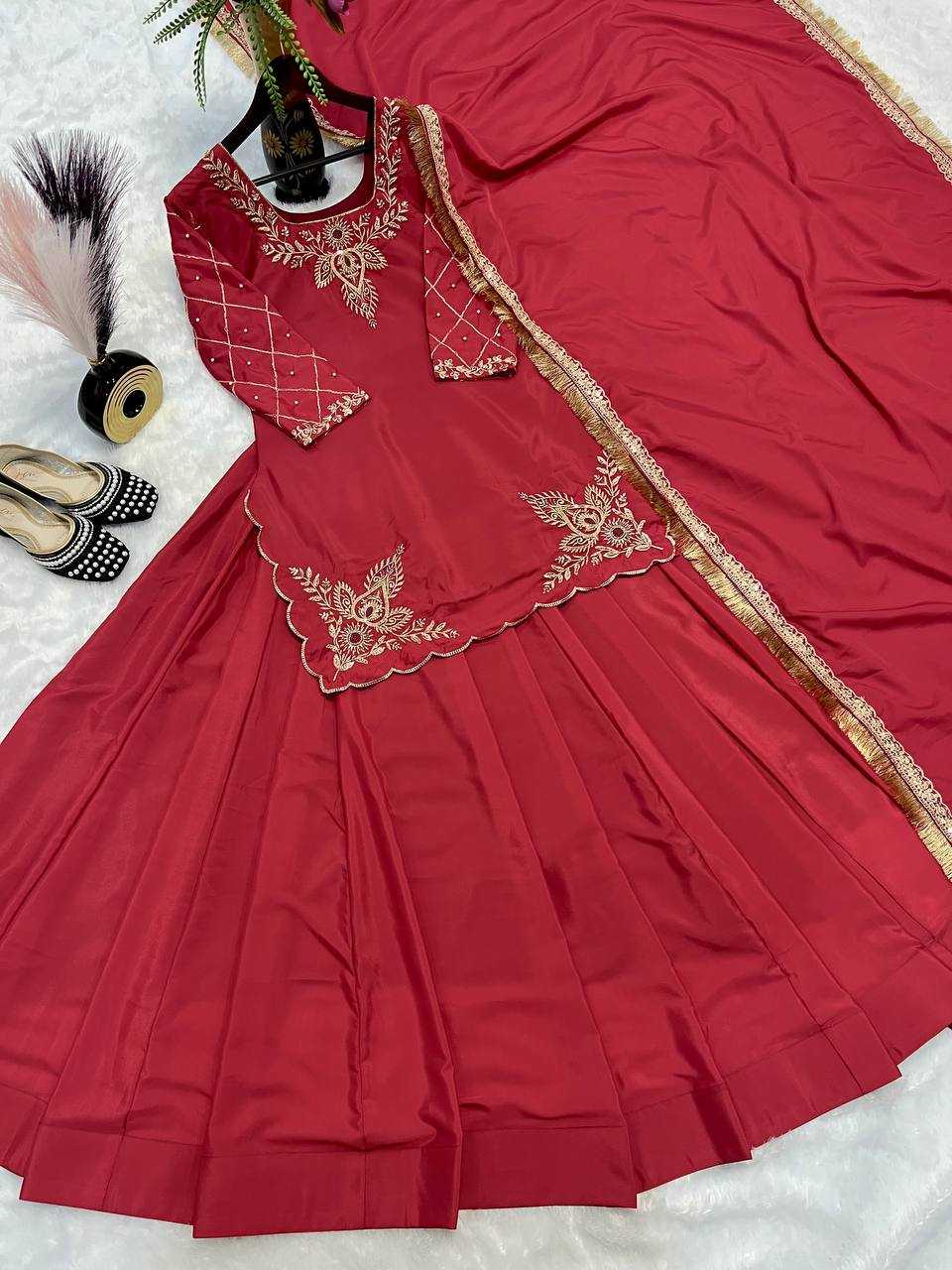 Ynf Crepe Silk KESH528 448 Suits & Dresses Wedding Collections Festive Collections Wholesale Embroidery Suits Ladies Silk Suit Zari Work Suit Manufacturer