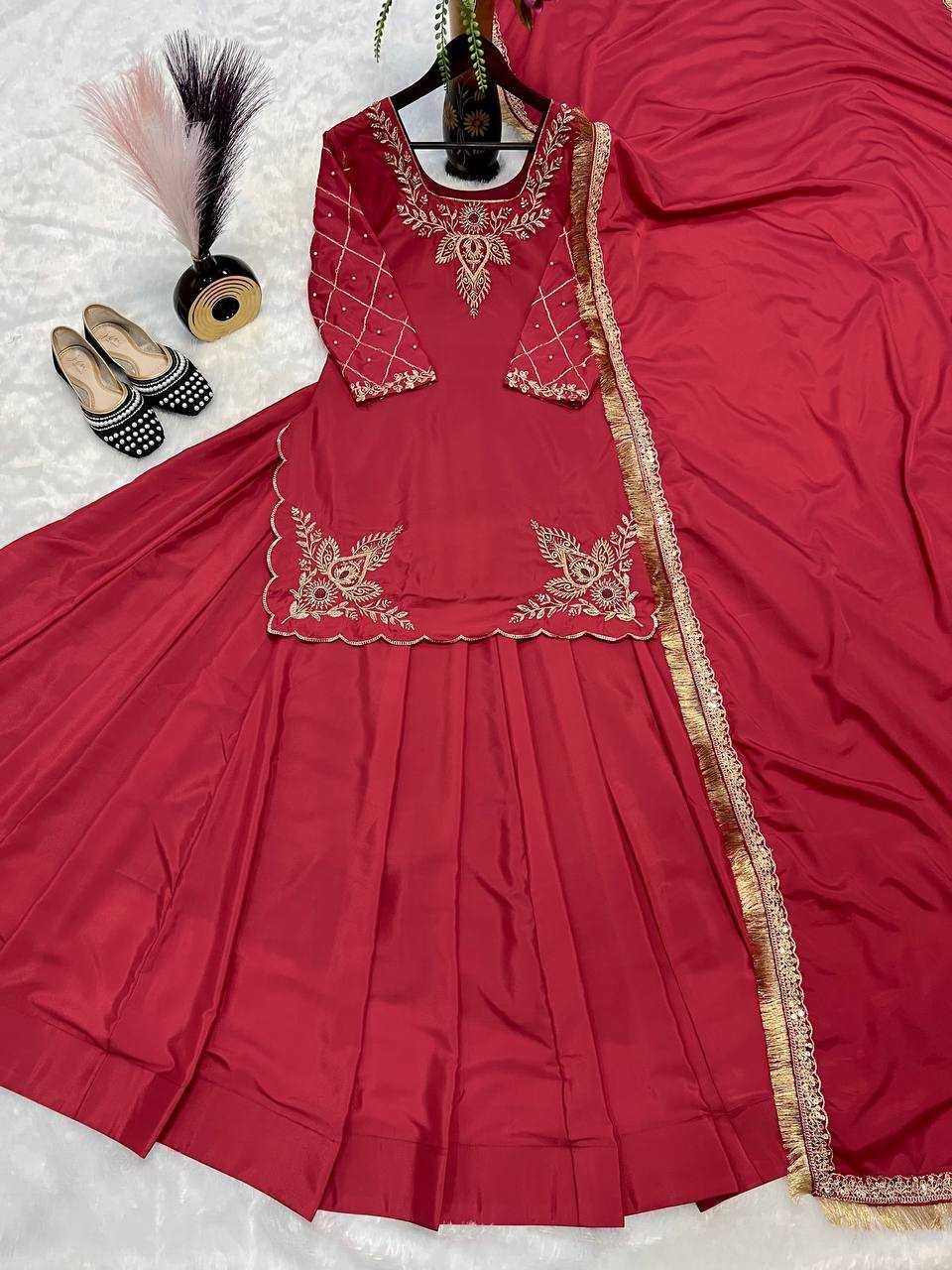 Ynf Crepe Silk KESH528 448 Suits & Dresses Wedding Collections Festive Collections Wholesale Embroidery Suits Ladies Silk Suit Zari Work Suit Manufacturer