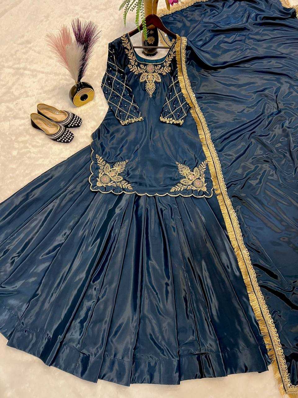 Ynf Crepe Silk KESH528 448 Suits & Dresses Wedding Collections Festive Collections Wholesale Embroidery Suits Ladies Silk Suit Zari Work Suit Manufacturer