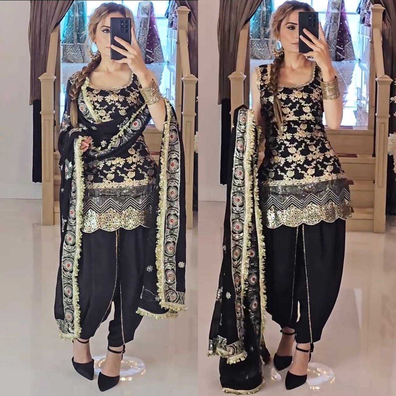 Ynf Crepe Silk KESH528 452 Suits & Dresses Wedding Collections Festive Collections Wholesale Embroidery Suits Dhoti Salwar Suit Wedding Outfits Manufacturer