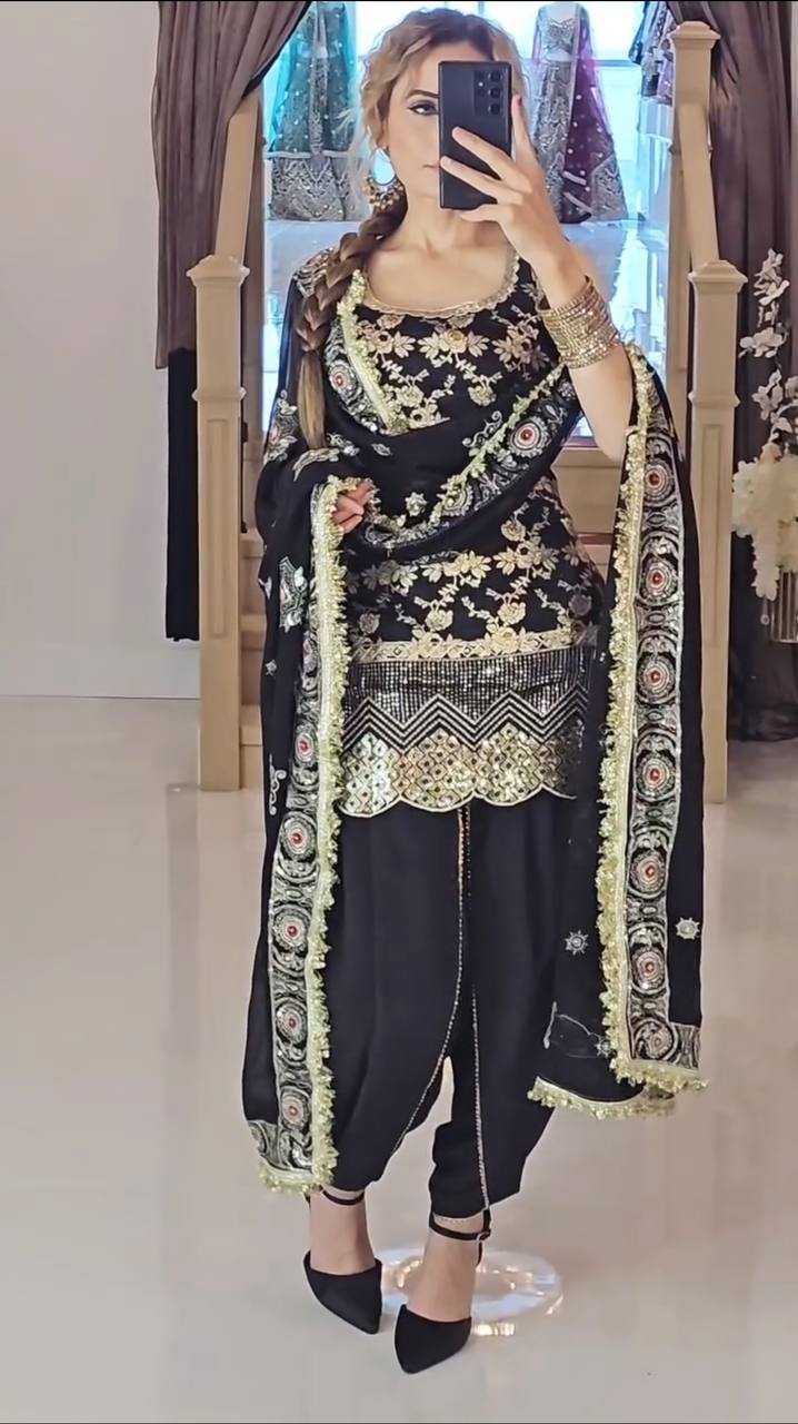 Ynf Crepe Silk KESH528 452 Suits & Dresses Wedding Collections Festive Collections Wholesale Embroidery Suits Dhoti Salwar Suit Wedding Outfits Manufacturer