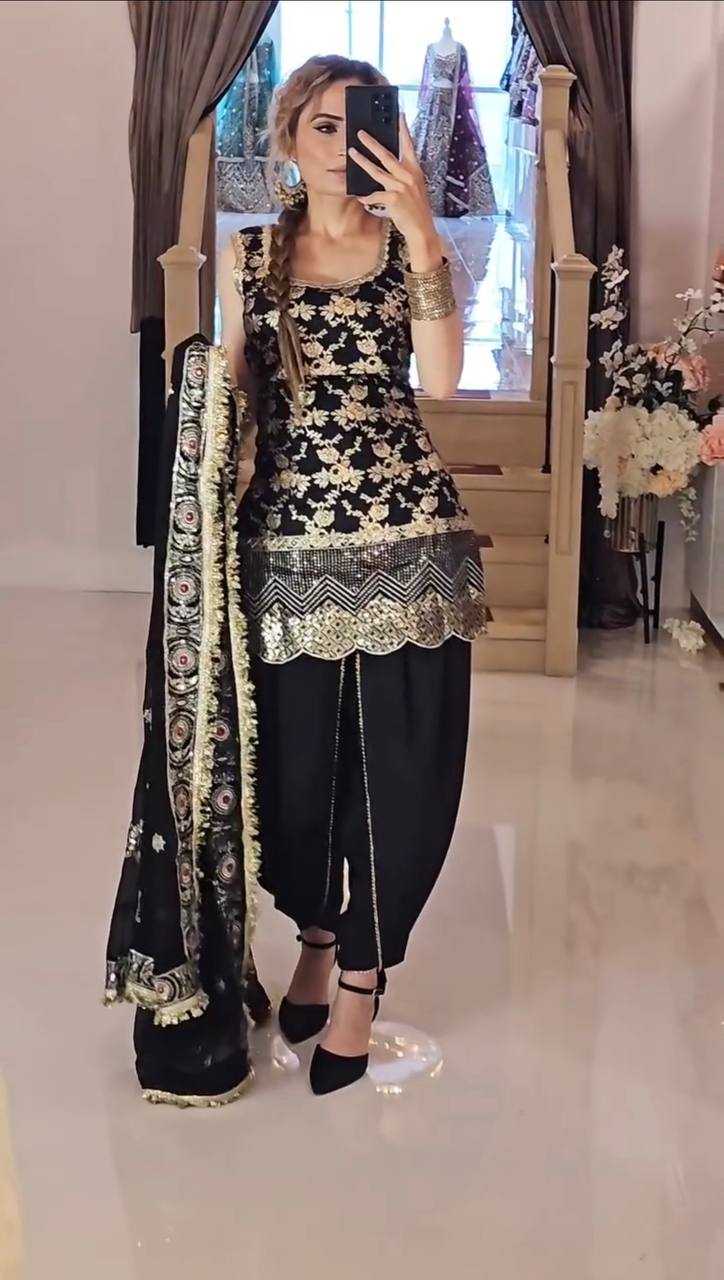 Ynf Crepe Silk KESH528 452 Suits & Dresses Wedding Collections Festive Collections Wholesale Embroidery Suits Dhoti Salwar Suit Wedding Outfits Manufacturer