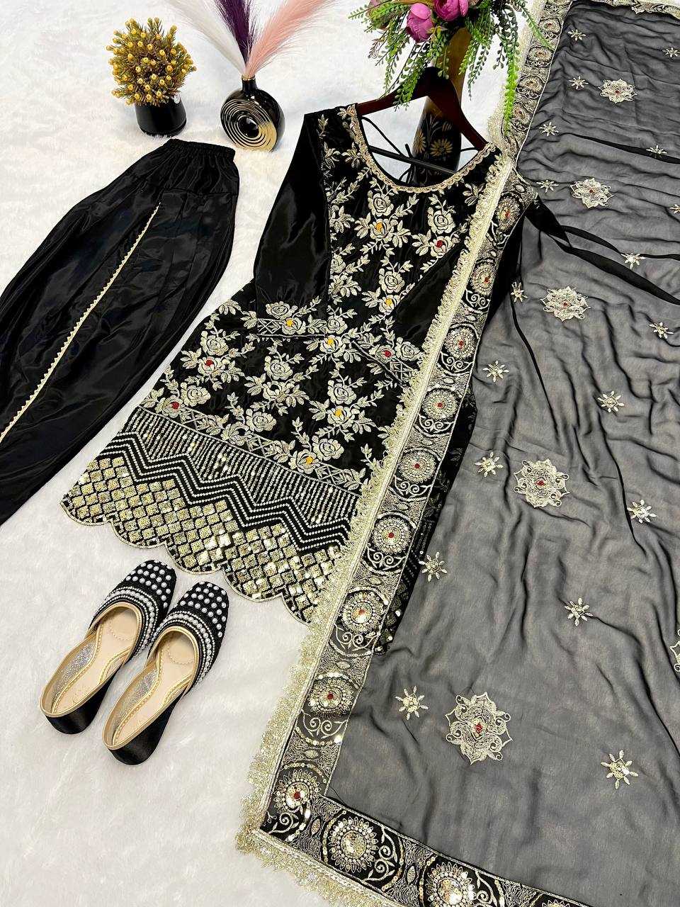 Ynf Crepe Silk KESH528 452 Suits & Dresses Wedding Collections Festive Collections Wholesale Embroidery Suits Dhoti Salwar Suit Wedding Outfits Manufacturer