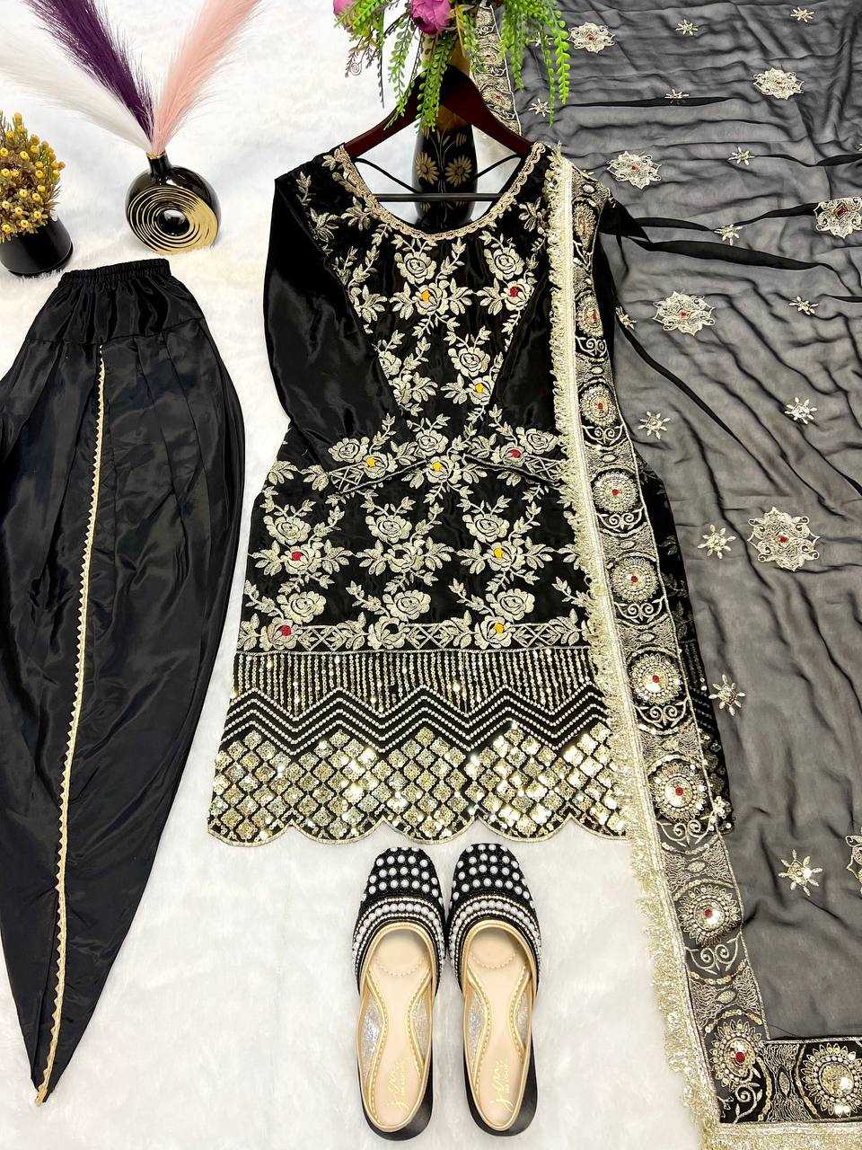 Ynf Crepe Silk KESH528 452 Suits & Dresses Wedding Collections Festive Collections Wholesale Embroidery Suits Dhoti Salwar Suit Wedding Outfits Manufacturer