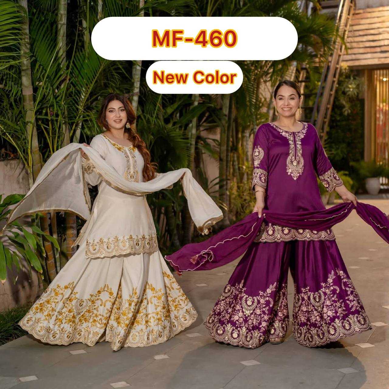 Ynf Crepe Silk KESH528 460 Suits & Dresses Wedding Collections Festive Collections Wholesale Sharara Salwar Suits Ladies Silk Suit Embroidered Suits Manufacturer
