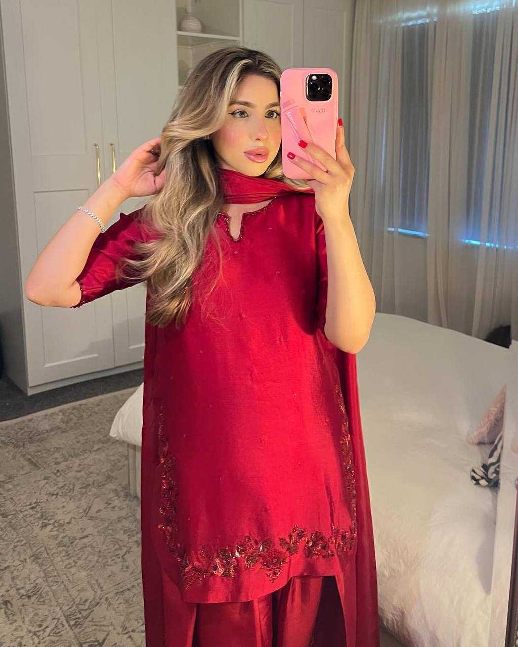 Ynf Crepe Silk KESH528 461 Suits & Dresses Wedding Collections Festive Collections Wholesale Ladies Silk Suit Party wear suits Handwork Suits Manufacturer
