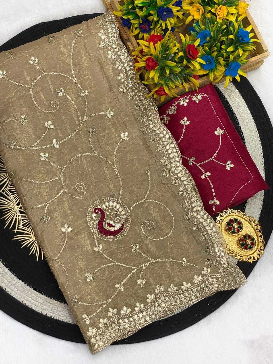 Ynf Crunchi RIN216 kayara Sarees Wholesale Designer Sarees Embroidered Sarees Manufacturer