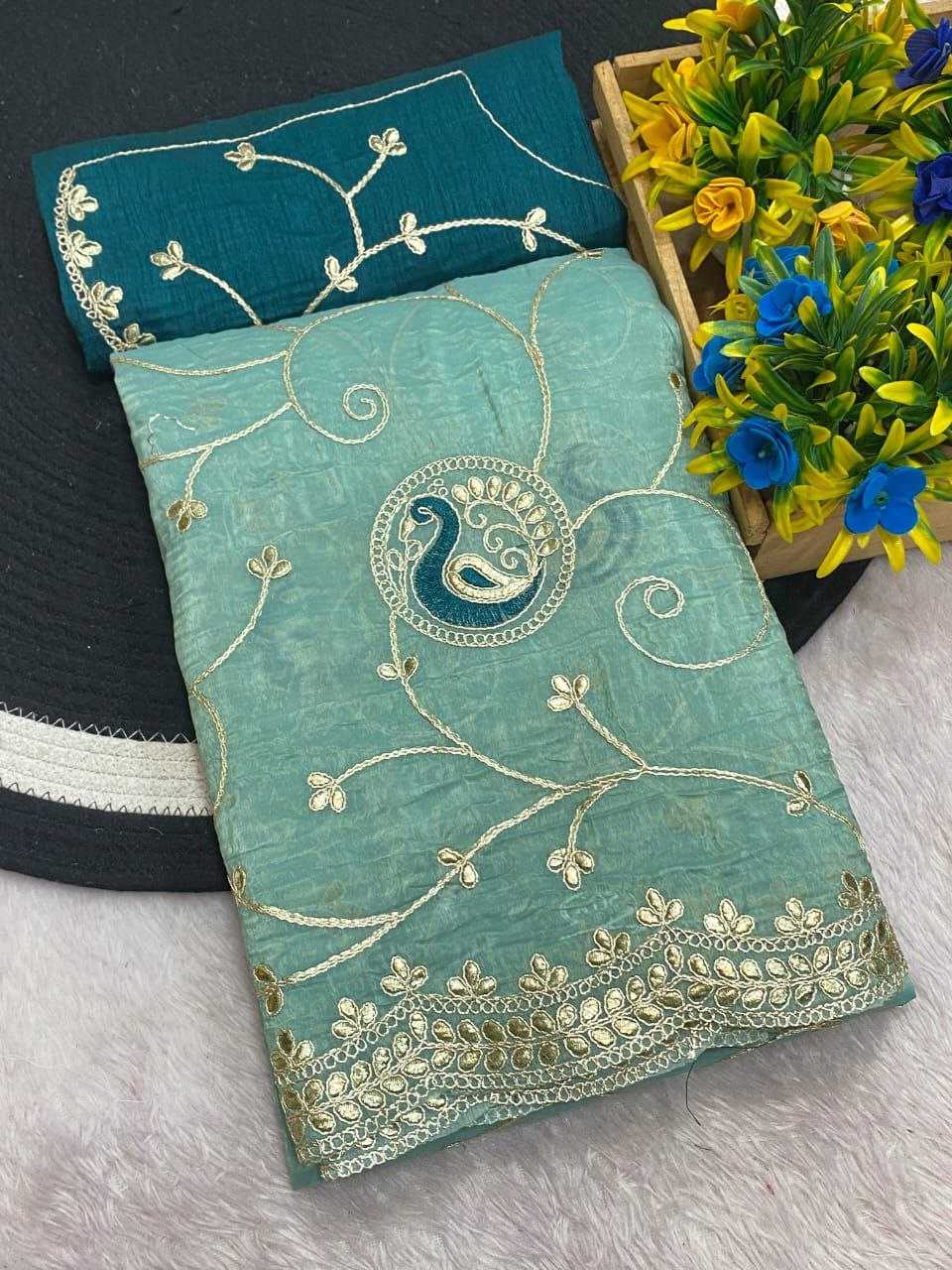 Ynf Crunchi RIN216 kayara Sarees Wholesale Designer Sarees Embroidered Sarees Manufacturer