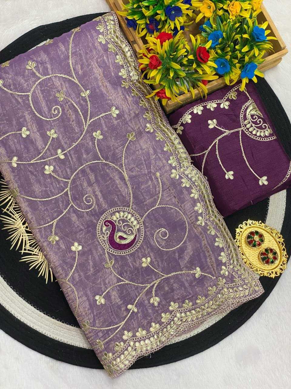 Ynf Crunchi RIN216 kayara Sarees Wholesale Designer Sarees Embroidered Sarees Manufacturer