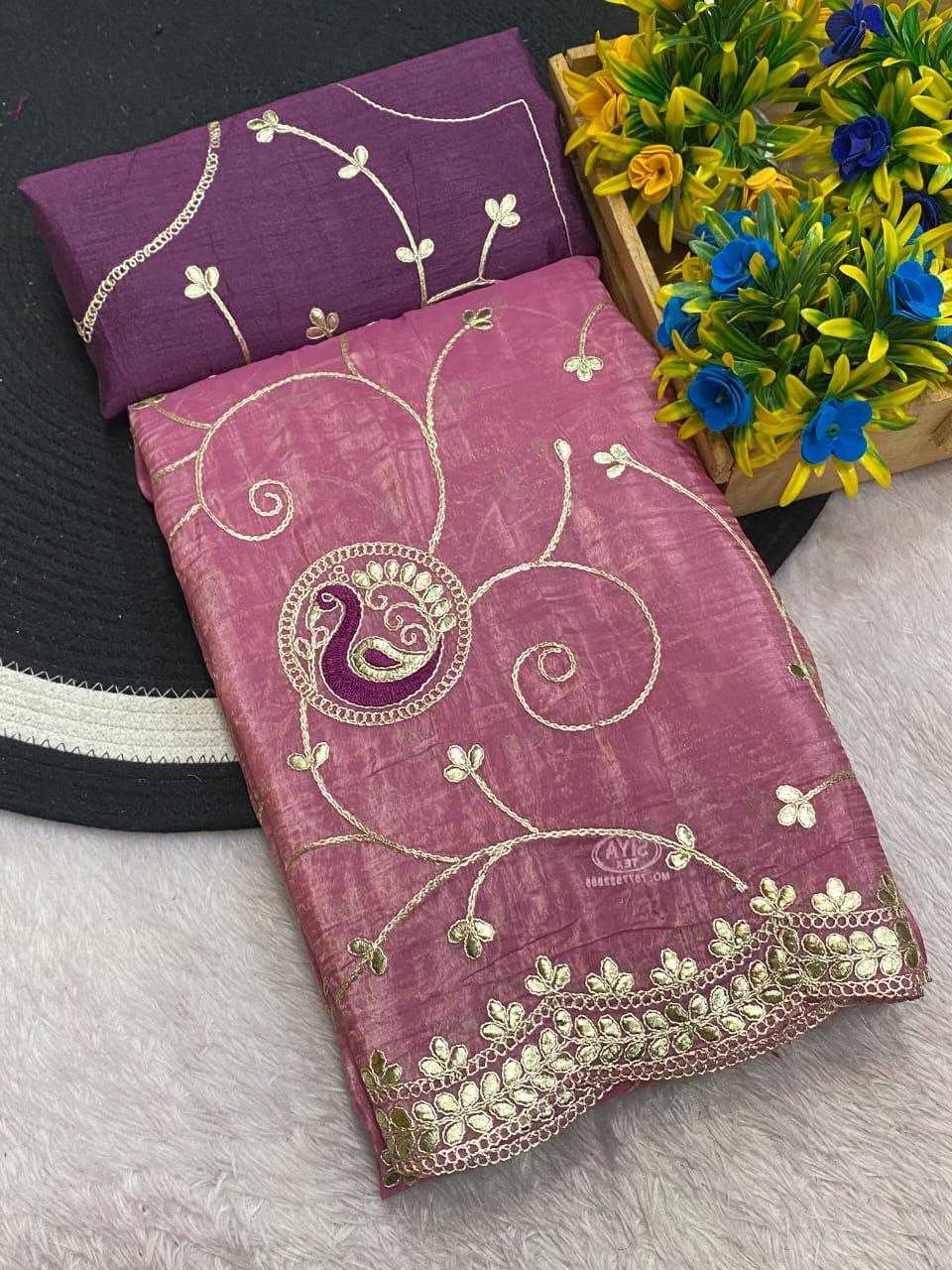 Ynf Crunchi RIN216 kayara Sarees Wholesale Designer Sarees Embroidered Sarees Manufacturer