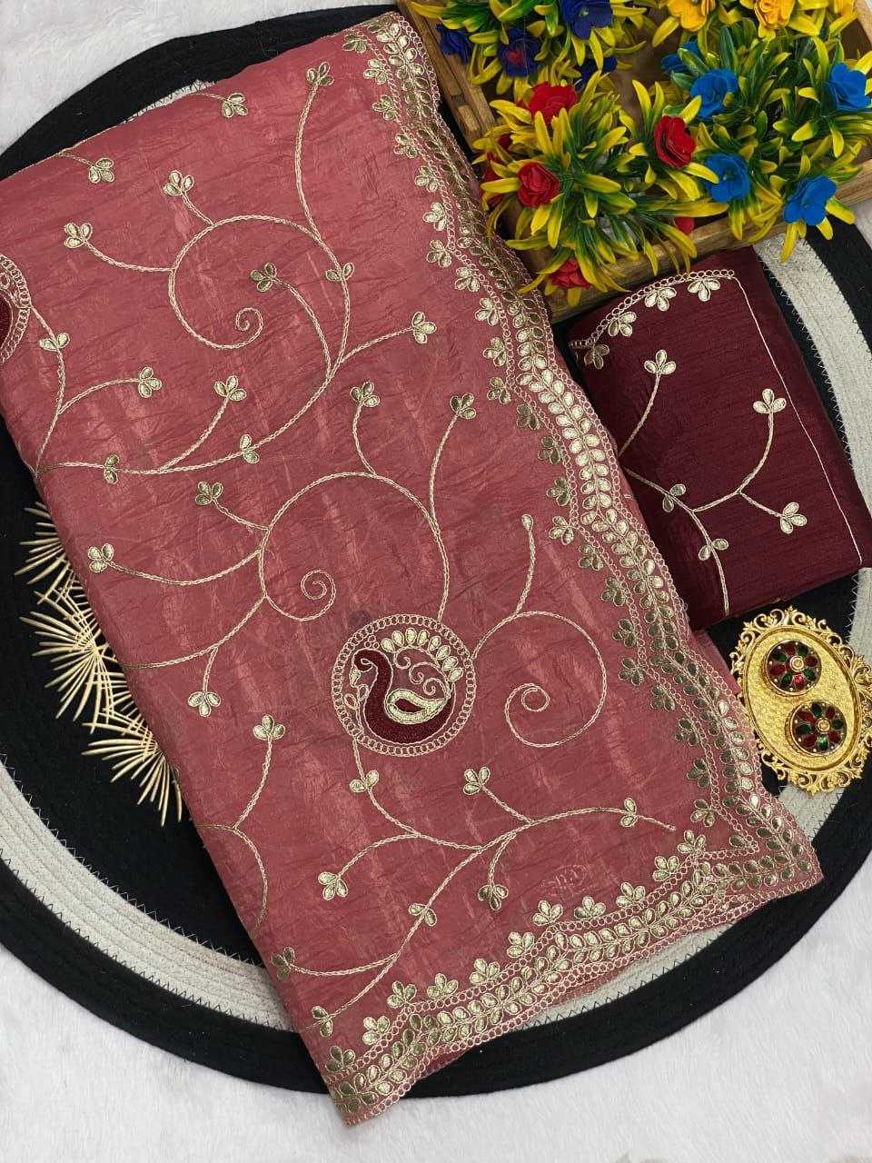 Ynf Crunchi RIN216 kayara Sarees Wholesale Designer Sarees Embroidered Sarees Manufacturer