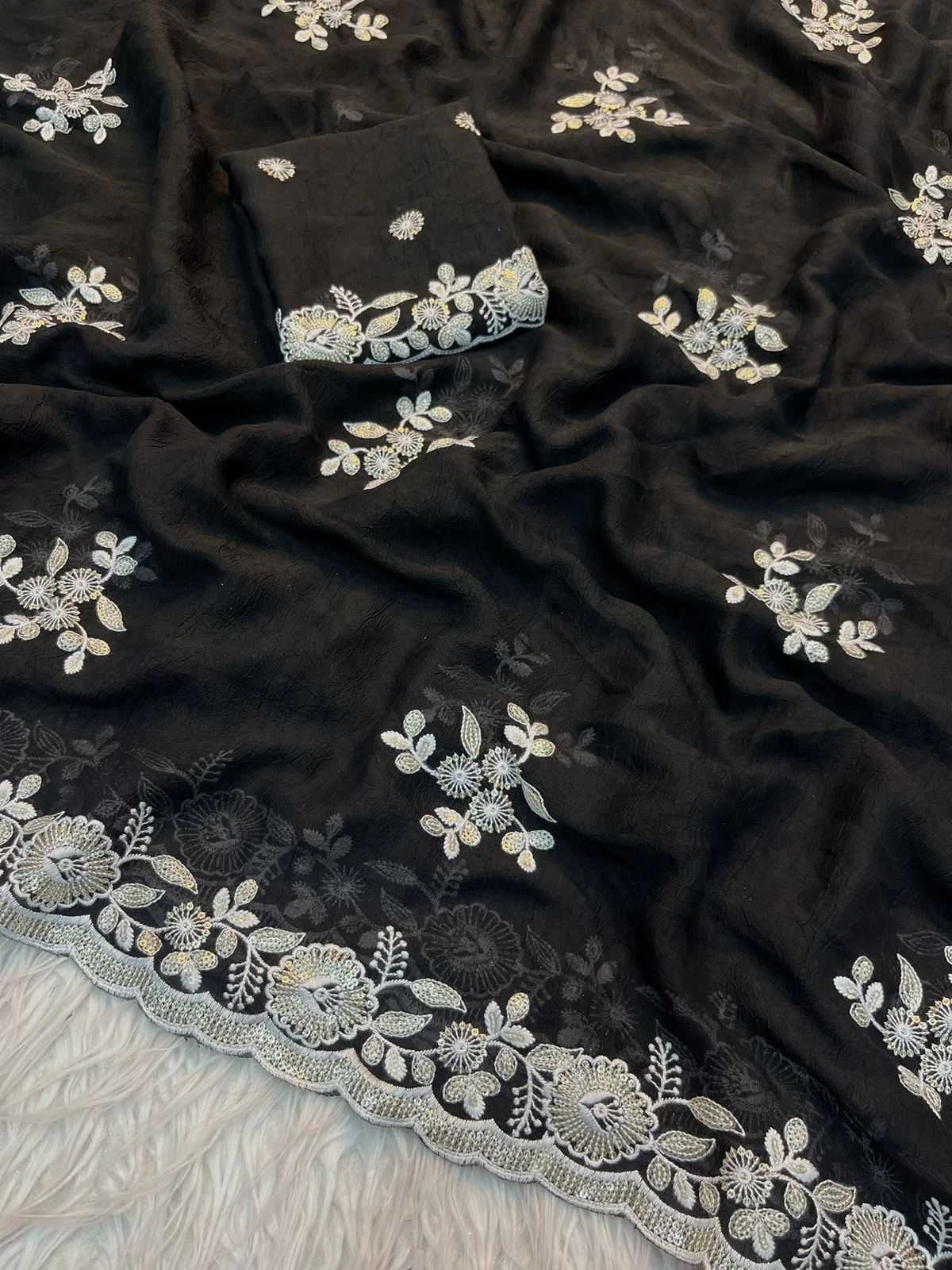 Ynf Crush Silk RIN198 TEALS Silk Sarees Wholesale Designer Silk Sarees Fancy Silk Sarees Embroidered Silk Sarees Manufacturer