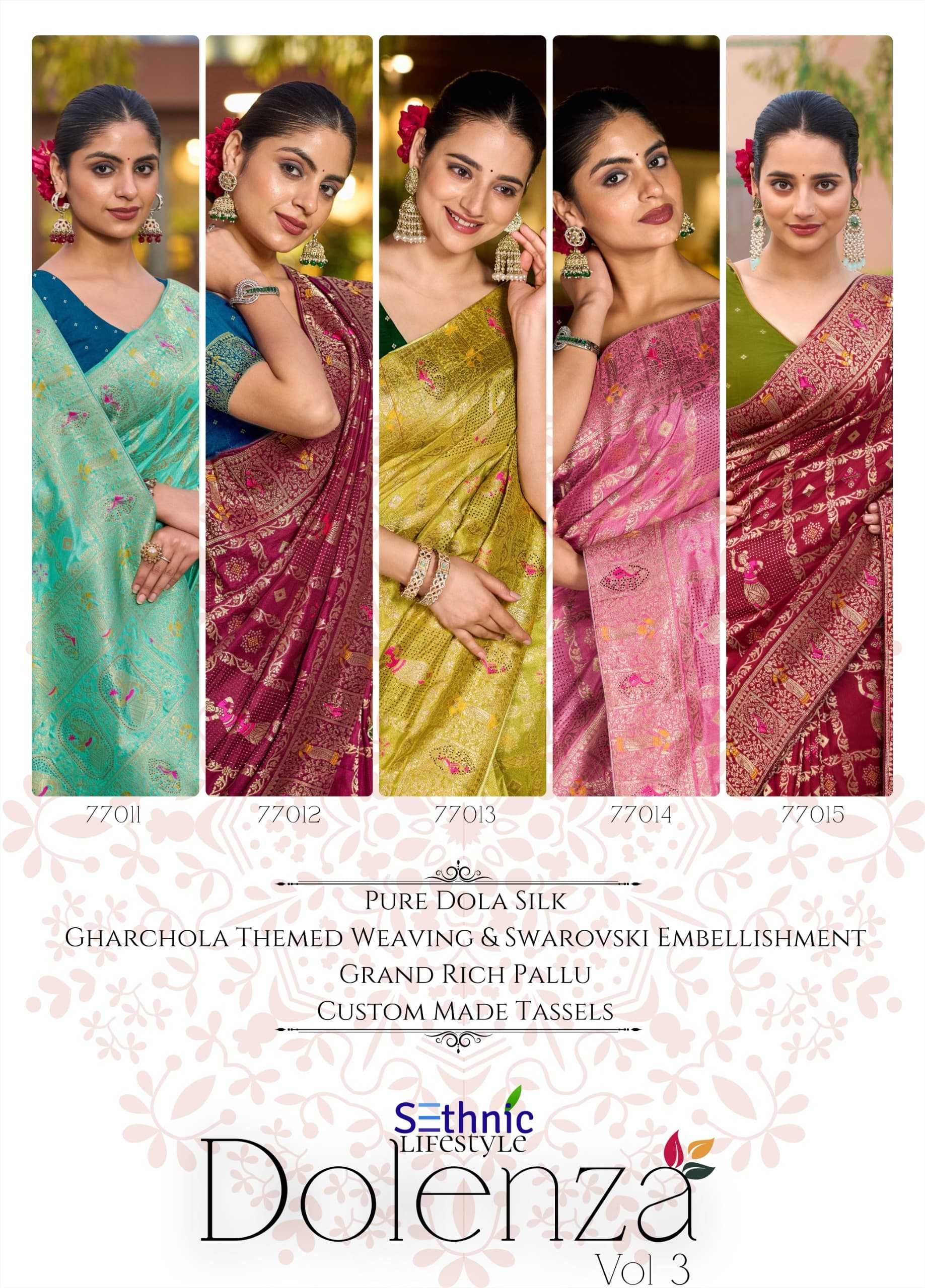 Ynf Dola Silk KESH519 Sethnic - Dolenza Vol 3 Silk Sarees Wholesale Dola Silk Sarees Designer Silk Sarees Silk Sarees For Weddings Manufacturer