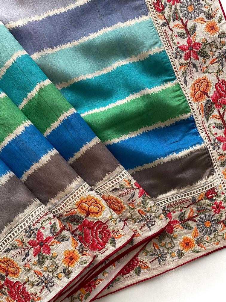 Ynf Fancy KESH249 Varuna Sarees Wholesale Designer Sarees Embroidered Sarees Tussar Sarees Manufacturer