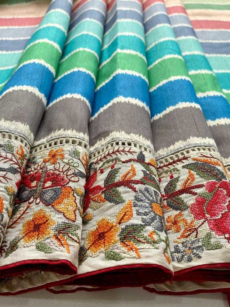 Ynf Fancy KESH249 Varuna Sarees Wholesale Designer Sarees Embroidered Sarees Tussar Sarees Manufacturer