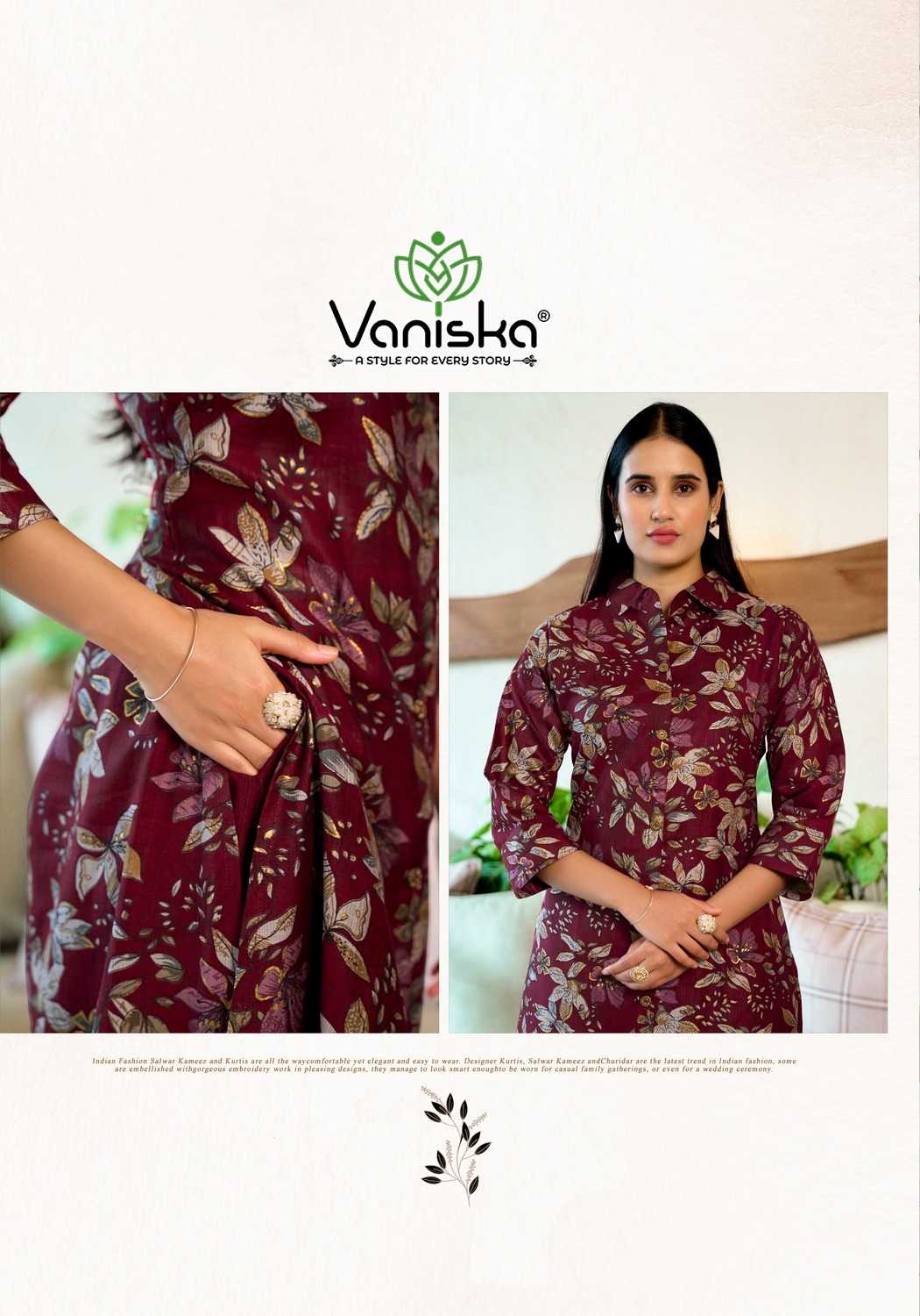 Ynf Fancy RIN190 VANISKA-FLOWER VELLY VOL.1 Setwise Collections Wholesale Kurtis Catalogs Manufacturer