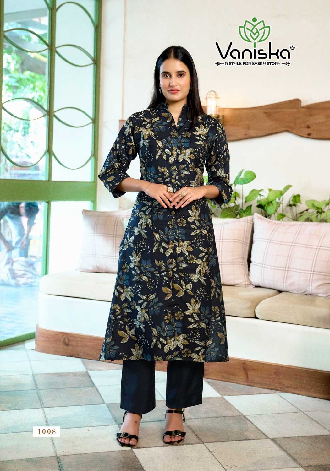 Ynf Fancy RIN190 VANISKA-FLOWER VELLY VOL.1 Setwise Collections Wholesale Kurtis Catalogs Manufacturer