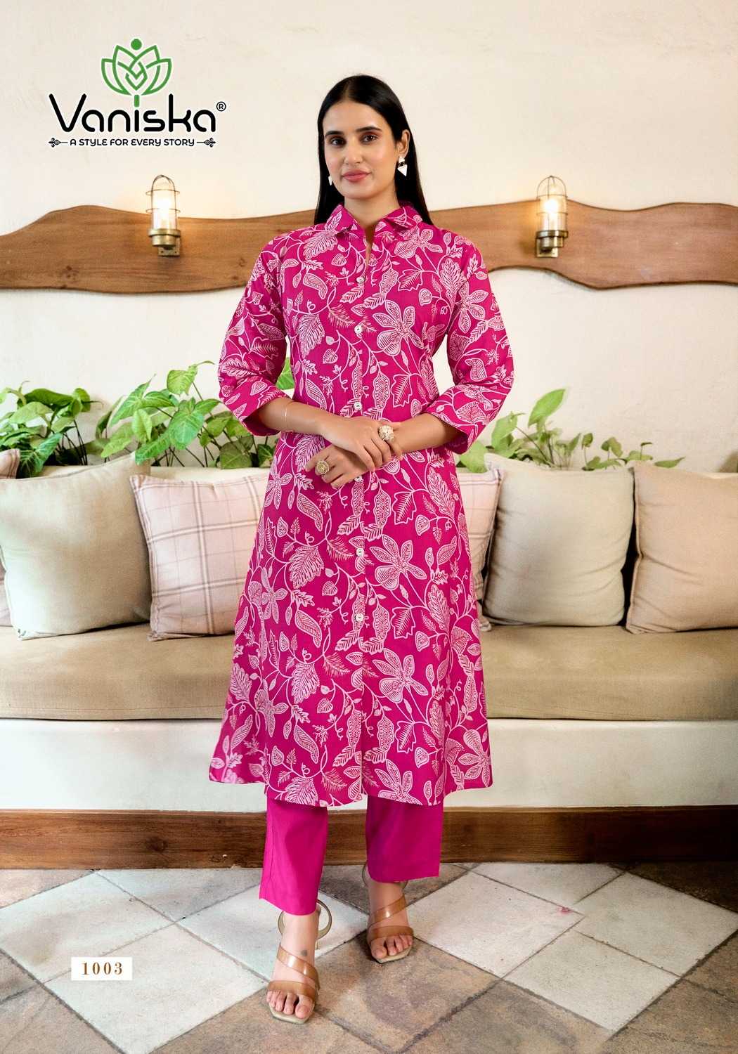 Ynf Fancy RIN190 VANISKA-FLOWER VELLY VOL.1 Setwise Collections Wholesale Kurtis Catalogs Manufacturer