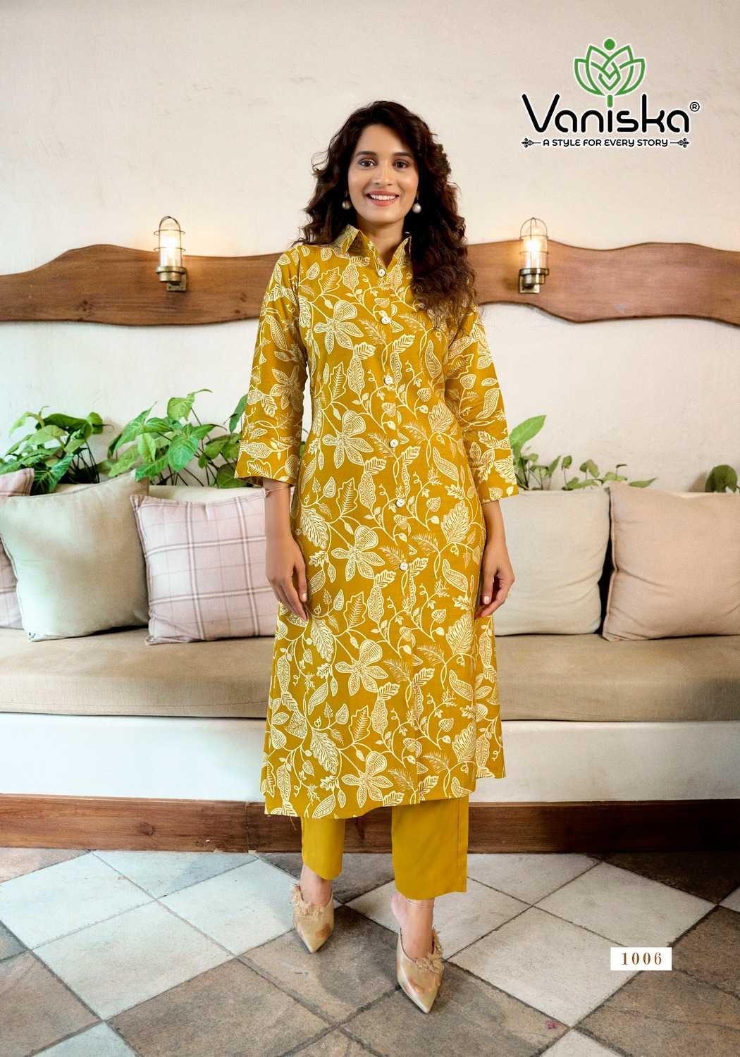 Ynf Fancy RIN190 VANISKA-FLOWER VELLY VOL.1 Setwise Collections Wholesale Kurtis Catalogs Manufacturer