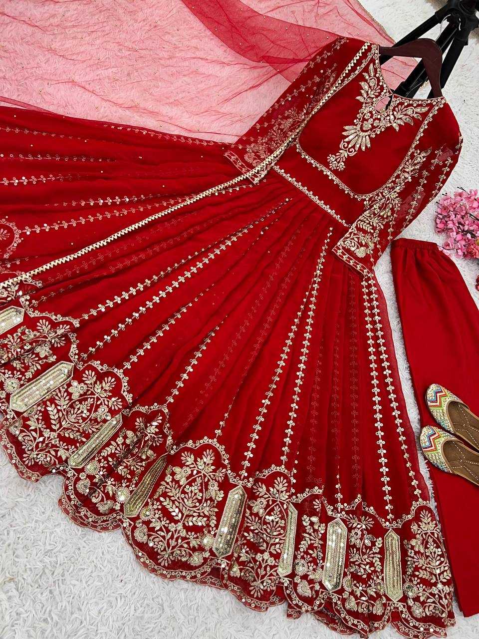 Ynf Faux Georgette KESH499 817 Gowns Wholesale Party Wear Gowns Sequin Gowns Manufacturer