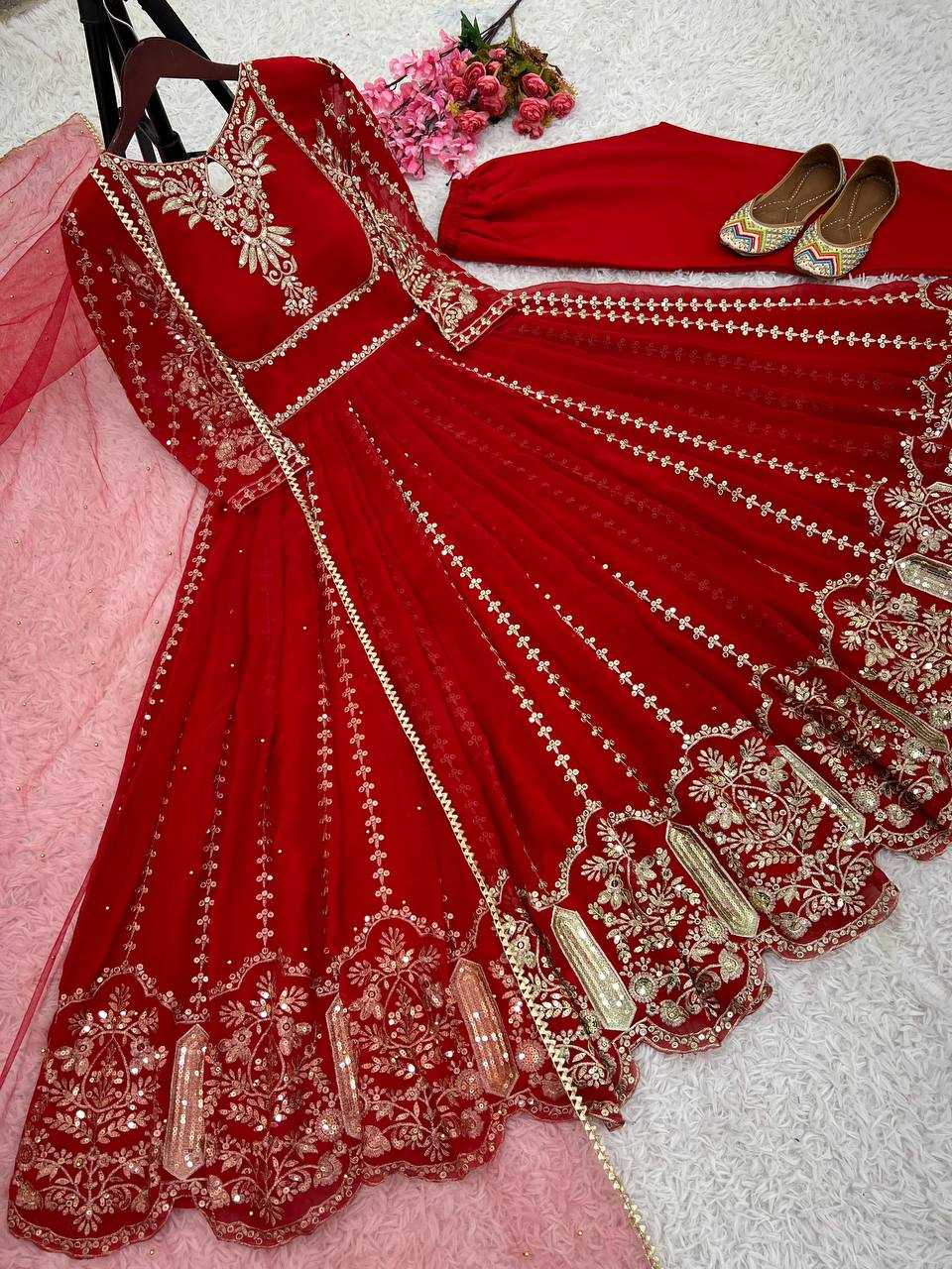 Ynf Faux Georgette KESH499 817 Gowns Wholesale Party Wear Gowns Sequin Gowns Manufacturer