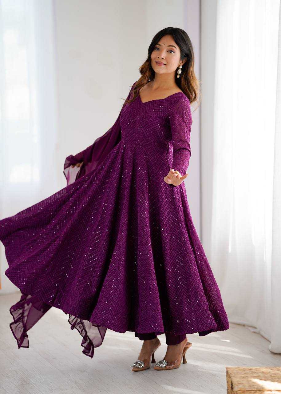 Ynf Faux Georgette KESH504 55 Suits & Dresses Wholesale Anarkali Suits Gown Dresses Manufacturer