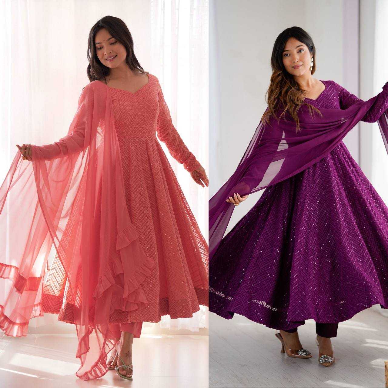 Ynf Faux Georgette KESH504 55 Suits & Dresses Wholesale Anarkali Suits Gown Dresses Manufacturer