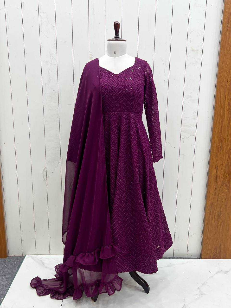 Ynf Faux Georgette KESH504 55 Suits & Dresses Wholesale Anarkali Suits Gown Dresses Manufacturer