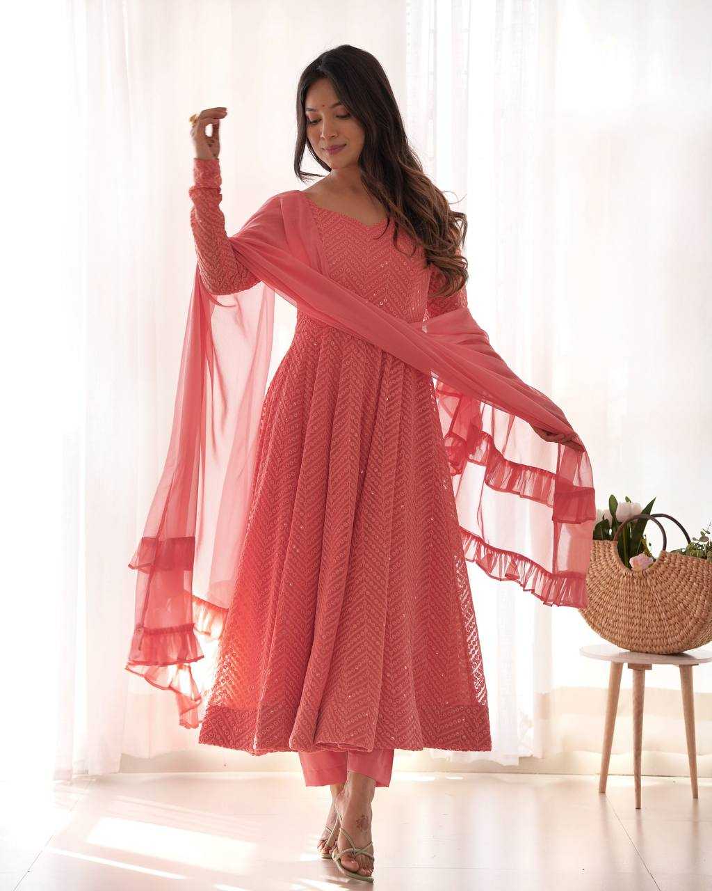Ynf Faux Georgette KESH504 55 Suits & Dresses Wholesale Anarkali Suits Gown Dresses Manufacturer