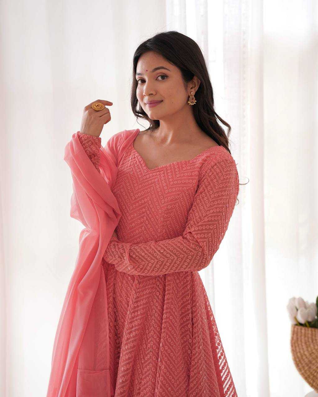 Ynf Faux Georgette KESH504 55 Suits & Dresses Wholesale Anarkali Suits Gown Dresses Manufacturer
