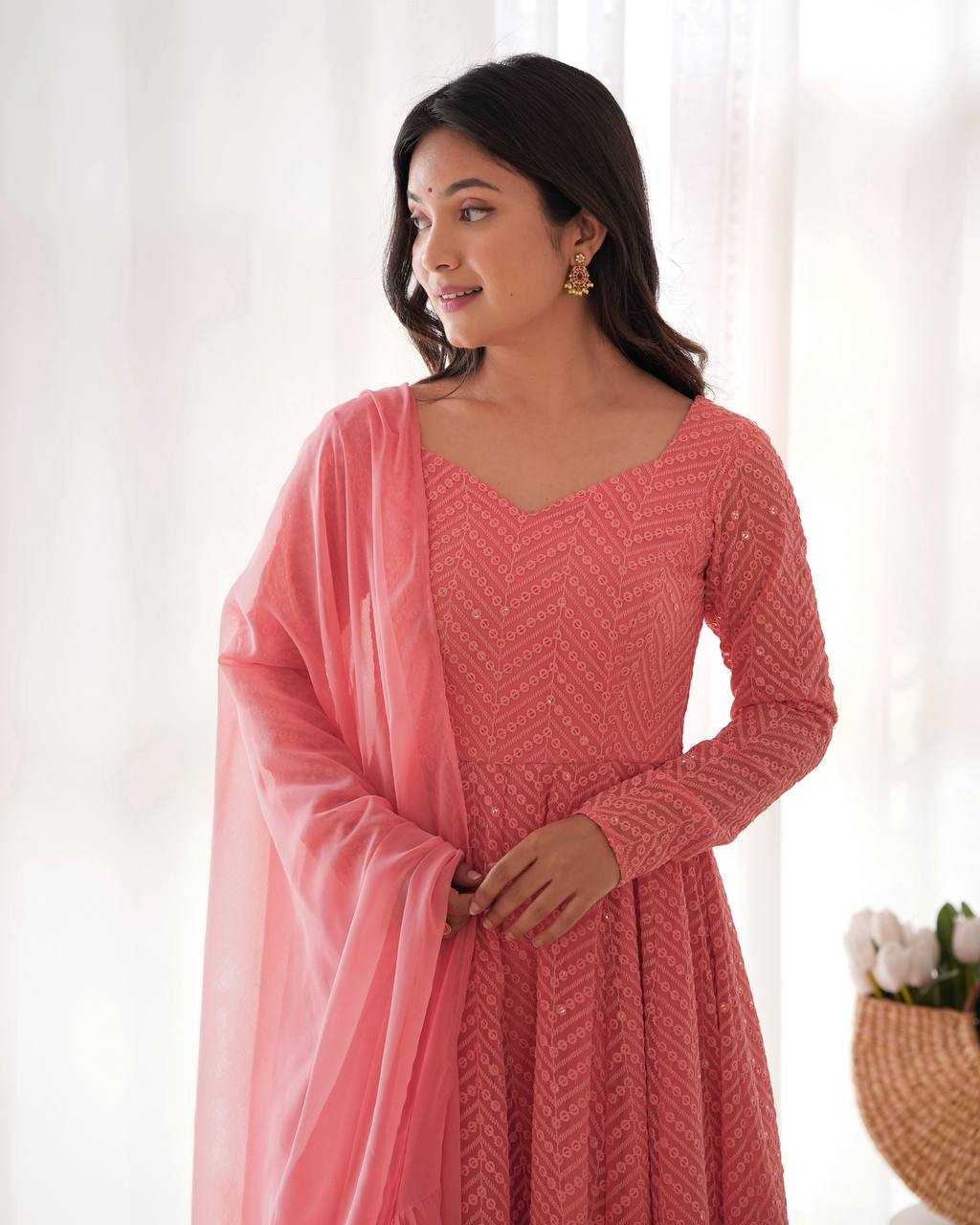Ynf Faux Georgette KESH504 55 Suits & Dresses Wholesale Anarkali Suits Gown Dresses Manufacturer
