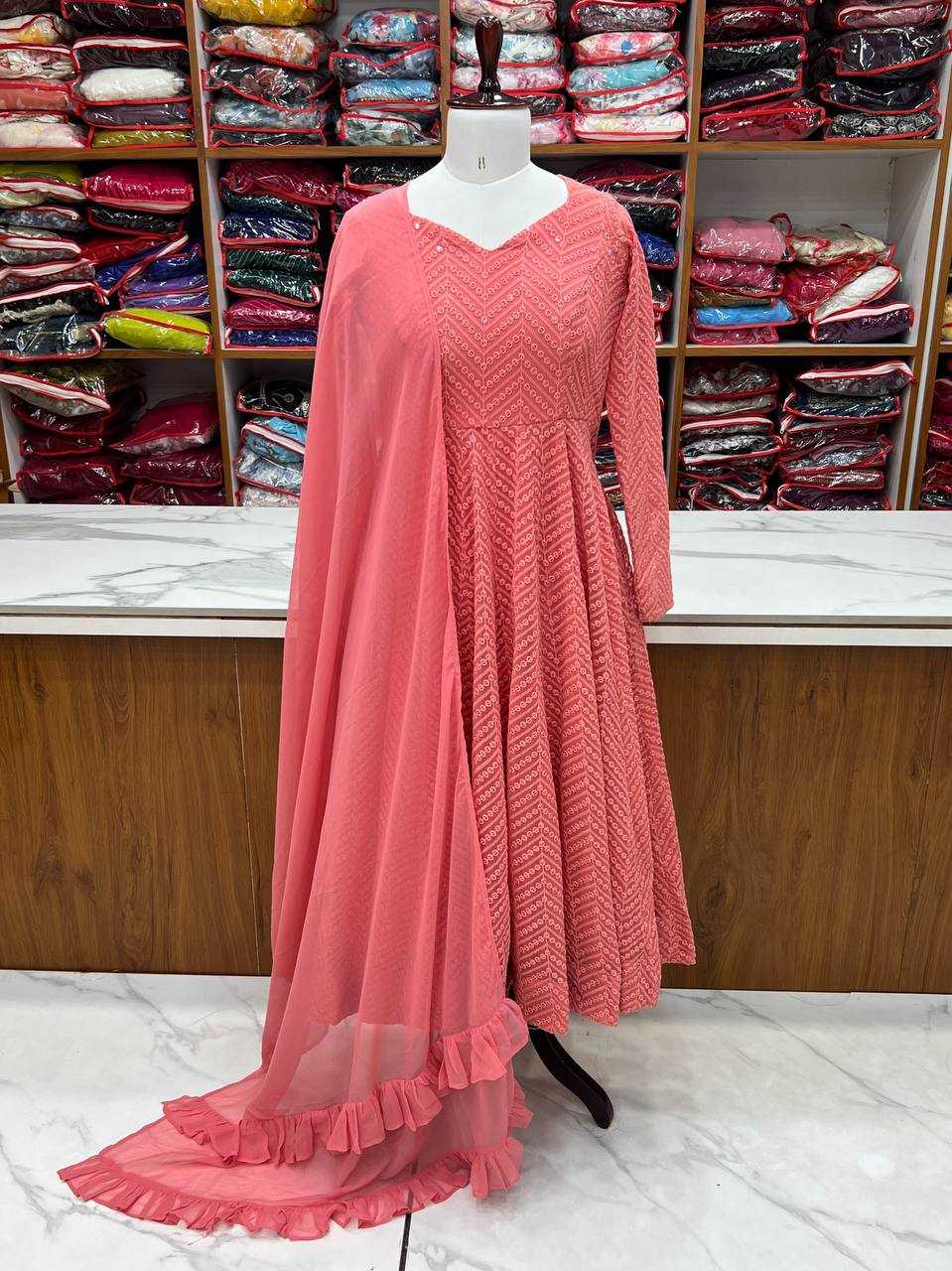 Ynf Faux Georgette KESH504 55 Suits & Dresses Wholesale Anarkali Suits Gown Dresses Manufacturer