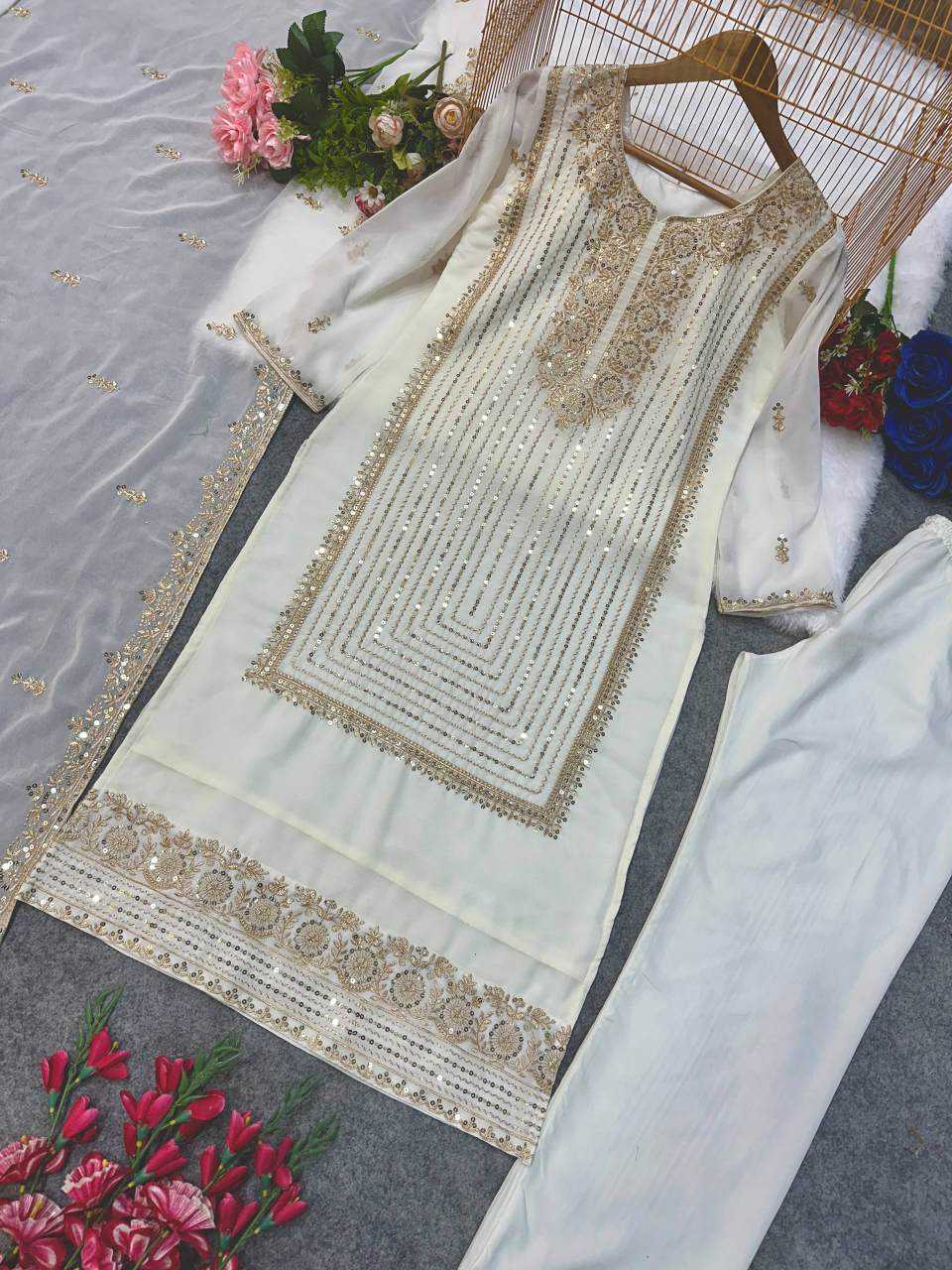 Ynf Faux Georgette KESH523 268 Suits & Dresses Wholesale Embroidery Suits Party wear suits Manufacturer