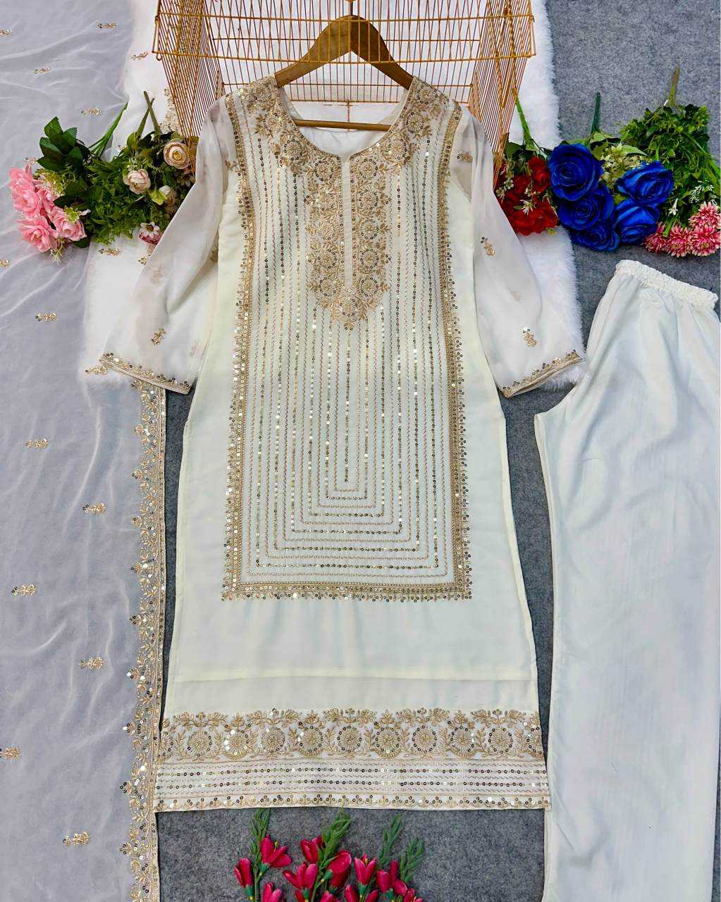 Ynf Faux Georgette KESH523 268 Suits & Dresses Wholesale Embroidery Suits Party wear suits Manufacturer