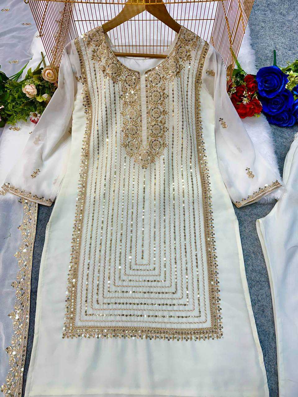 Ynf Faux Georgette KESH523 268 Suits & Dresses Wholesale Embroidery Suits Party wear suits Manufacturer