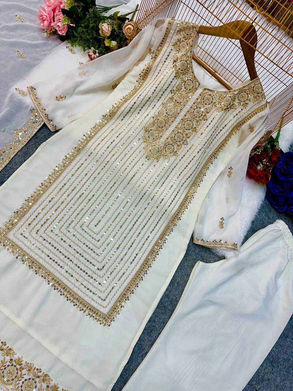 Ynf Faux Georgette KESH523 268 Suits & Dresses Wholesale Embroidery Suits Party wear suits Manufacturer