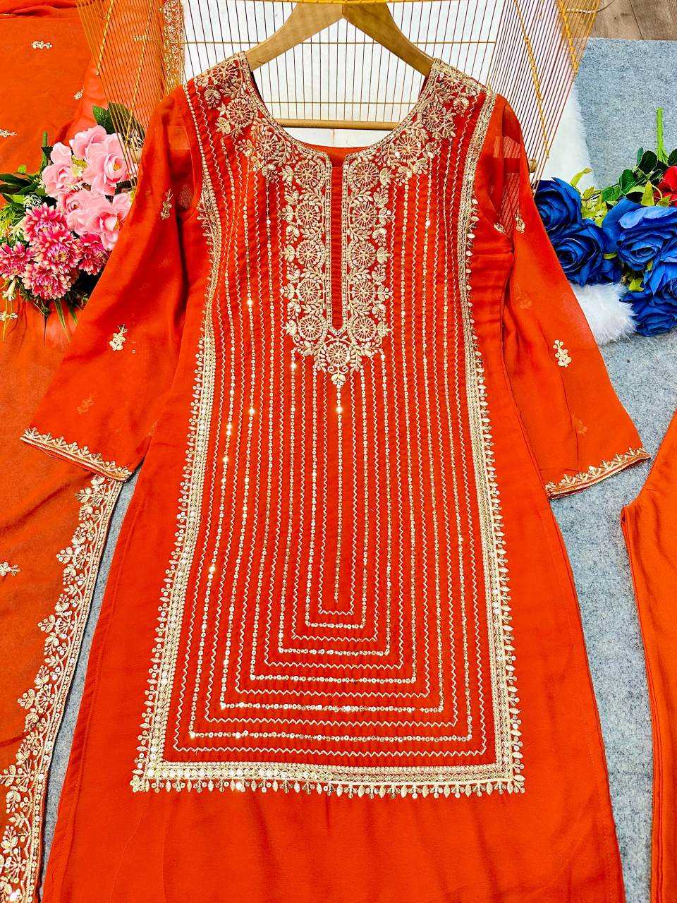 Ynf Faux Georgette KESH523 268 Suits & Dresses Wholesale Embroidery Suits Party wear suits Manufacturer