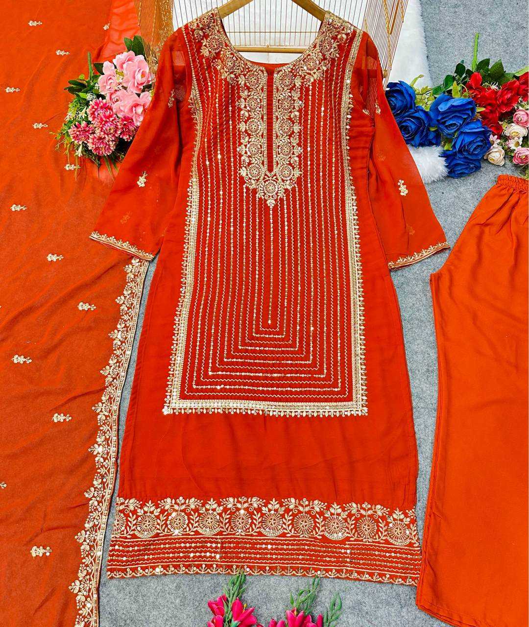 Ynf Faux Georgette KESH523 268 Suits & Dresses Wholesale Embroidery Suits Party wear suits Manufacturer