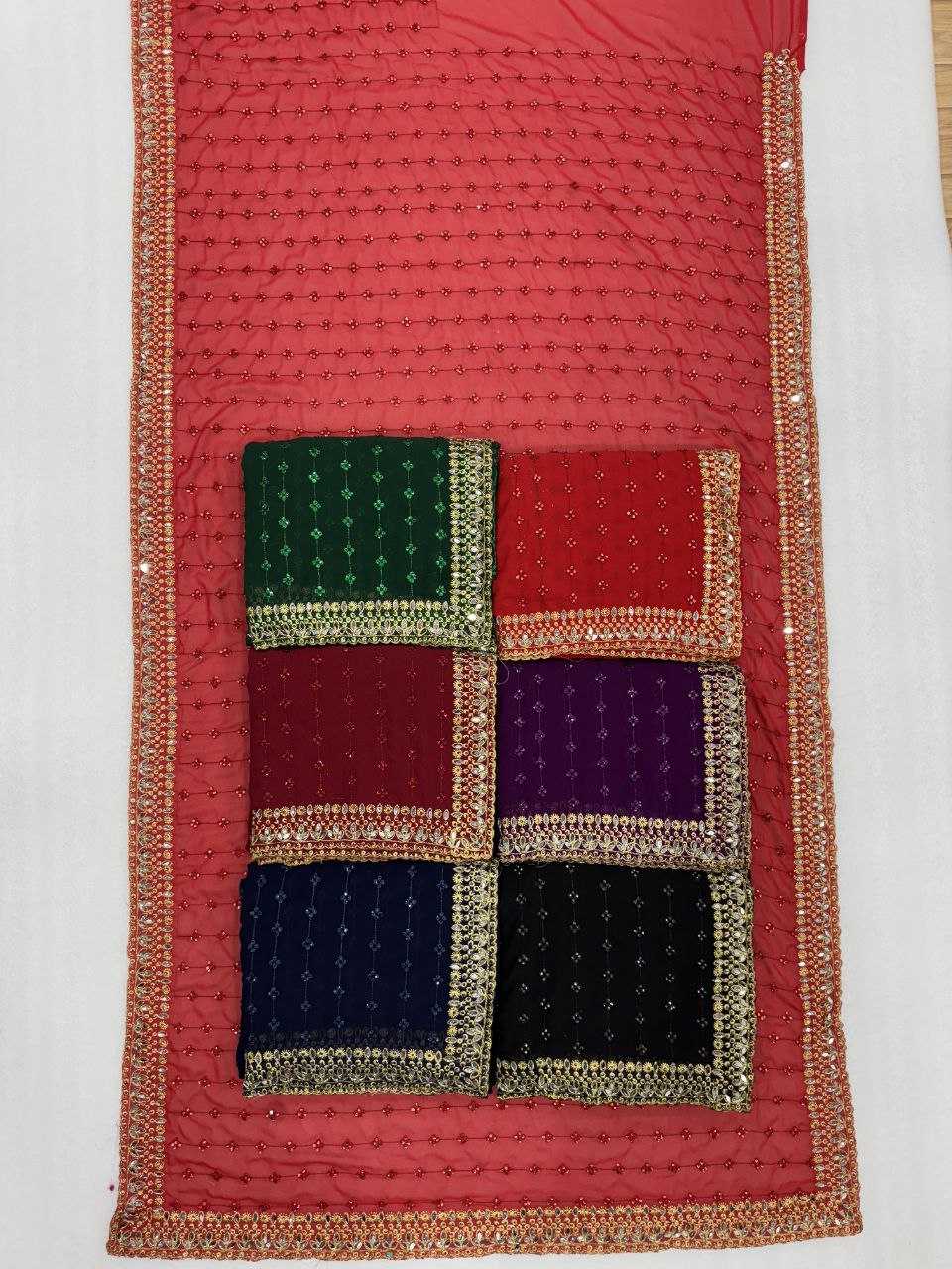 Ynf Faux Georgette KESH524 3465 Sarees Bollywood Collections Wholesale Georgette Sarees Embroidered Sarees Ananya Pandey Sarees Manufacturer