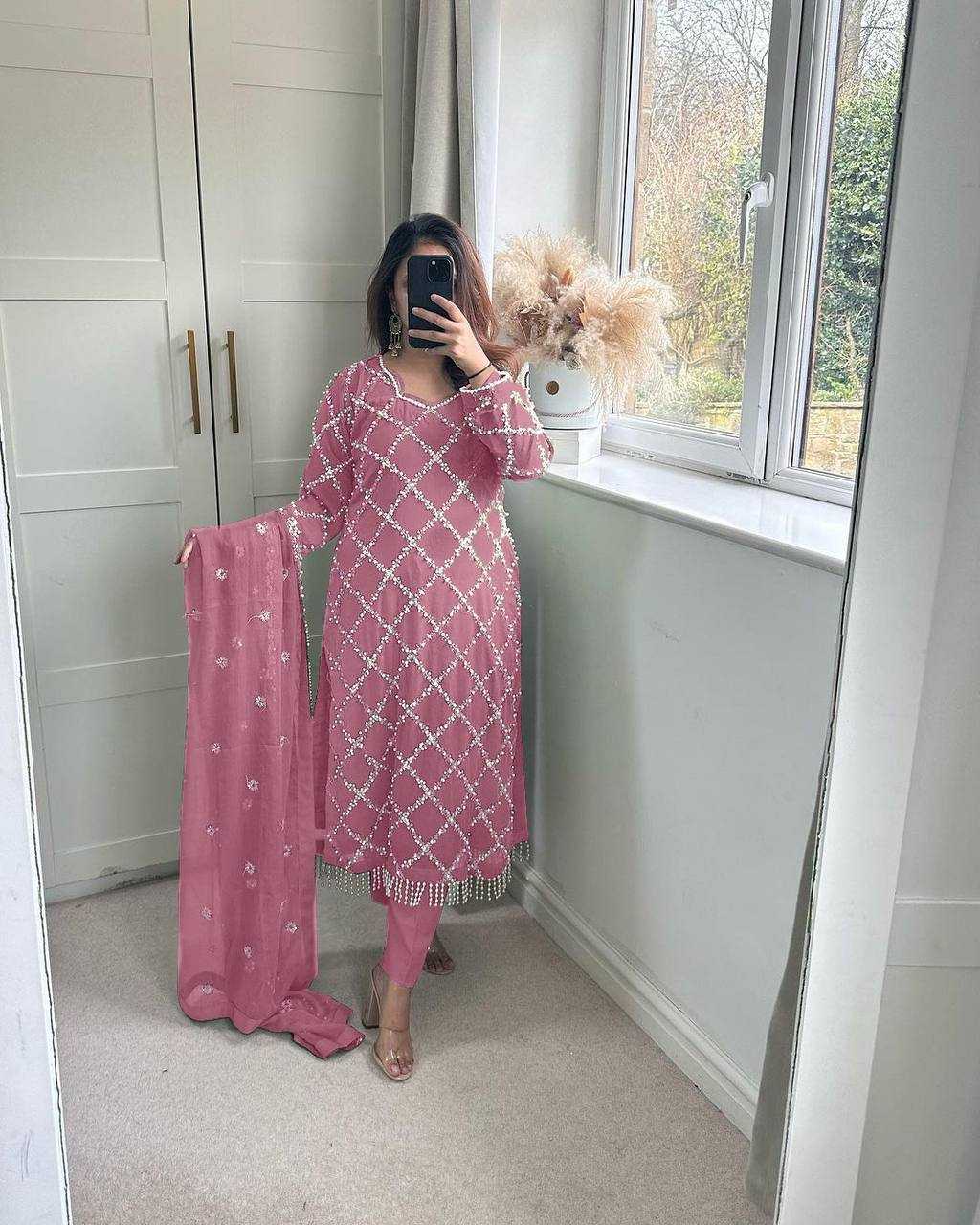 Ynf Faux Georgette KESH528 409 Suits & Dresses Wedding Collections Festive Collections Wholesale Embroidery Suits Georgette Suit Handwork Suits Manufacturer